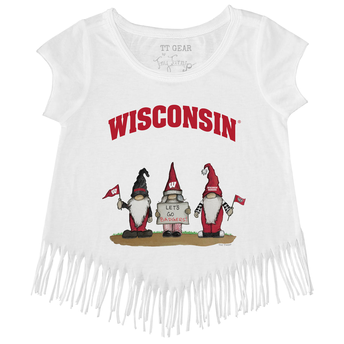 Wisconsin Badgers Gnomes Fringe Tee