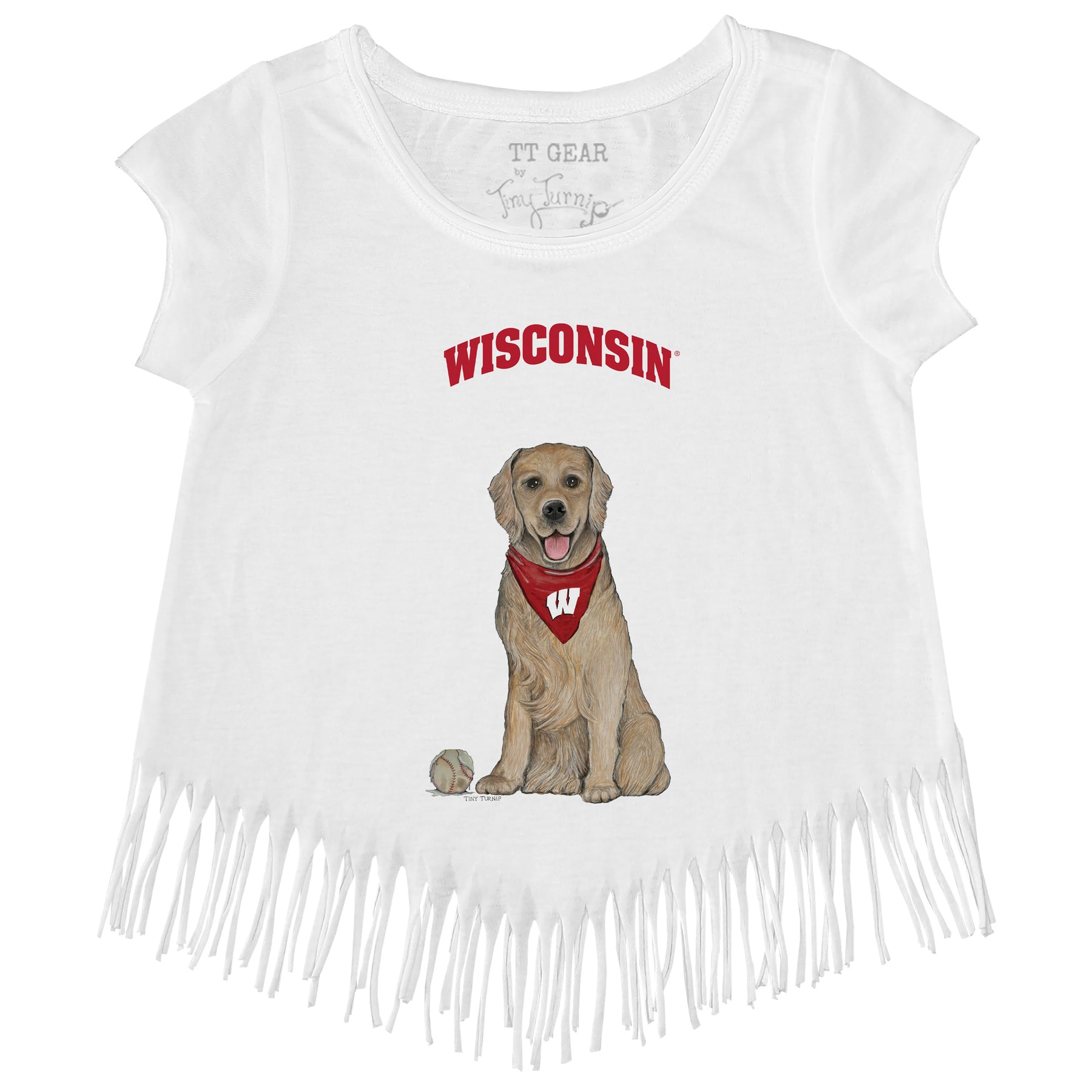 Wisconsin Badgers Golden Retriever Fringe Tee