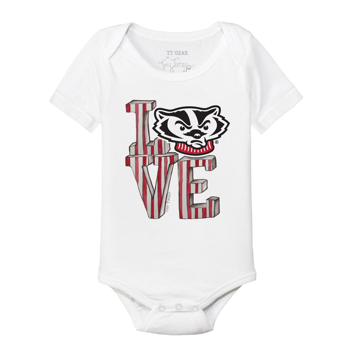 Wisconsin Badgers Love Short Sleeve Snapper