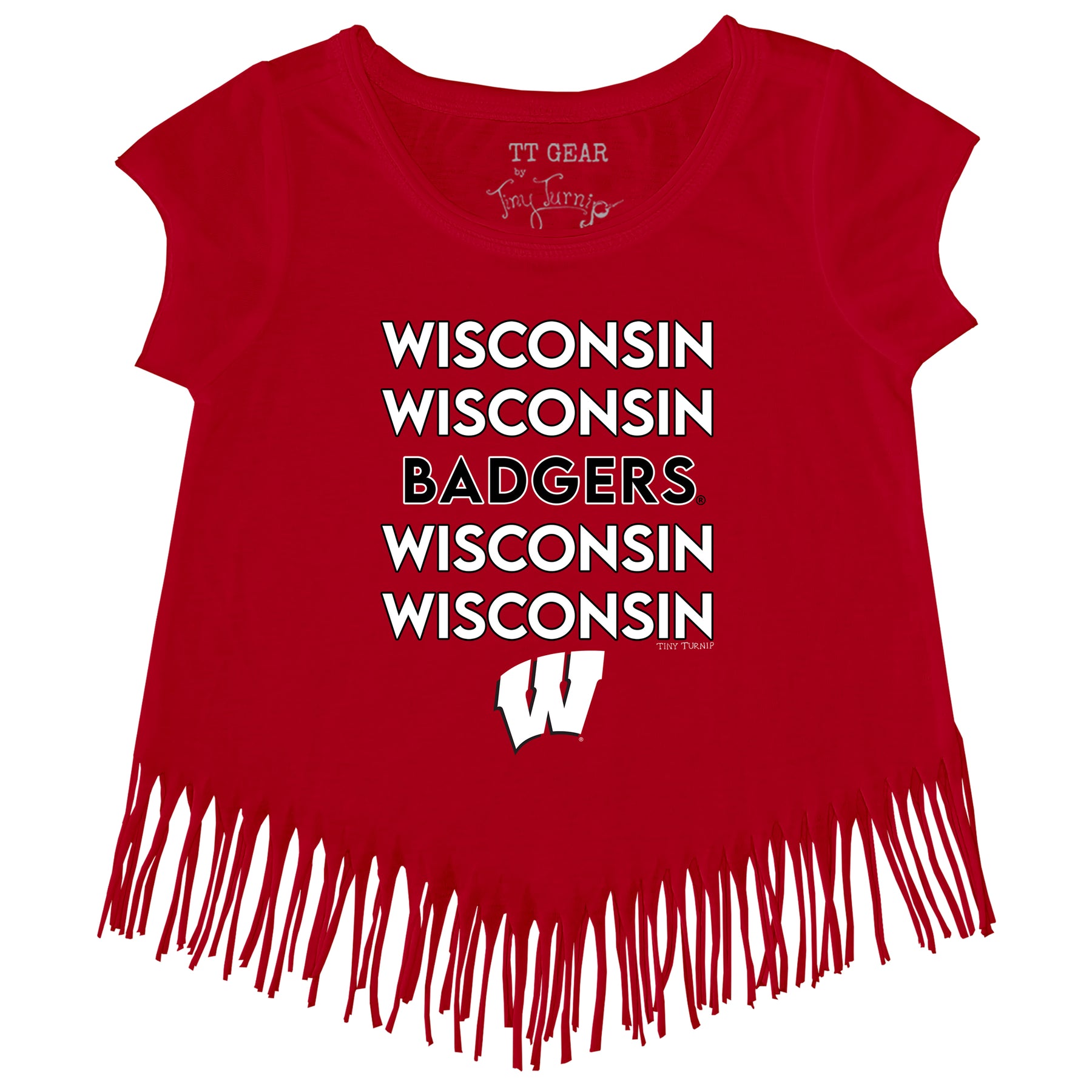 Wisconsin Badgers Stacked Fringe Tee