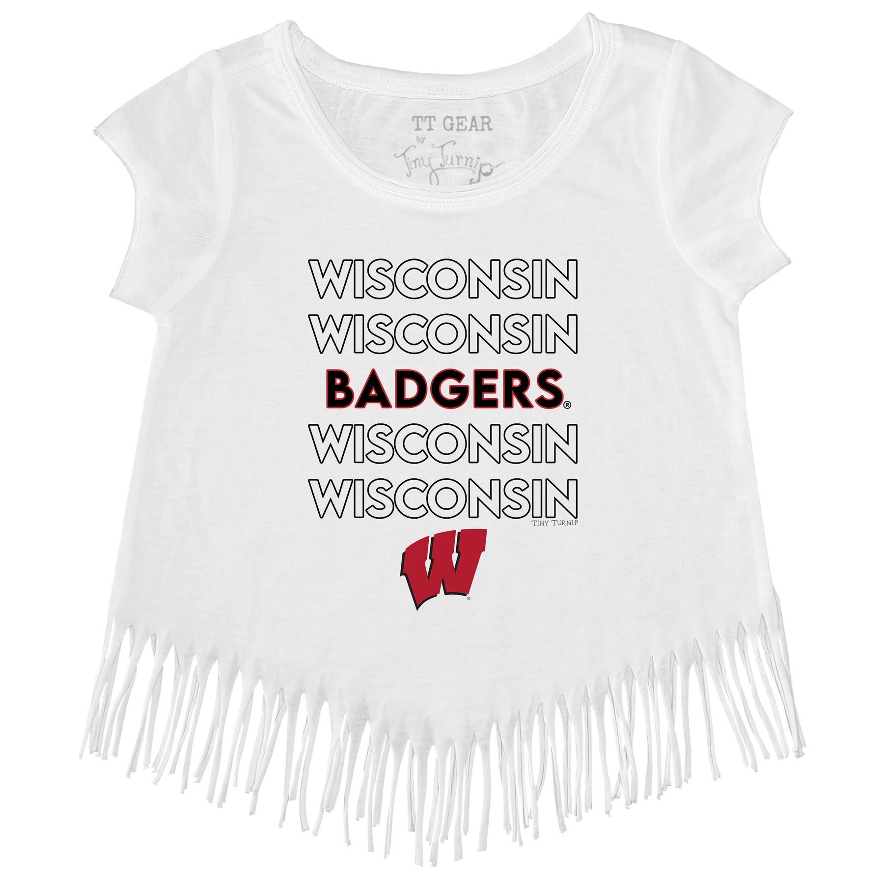 Wisconsin Badgers Stacked Fringe Tee