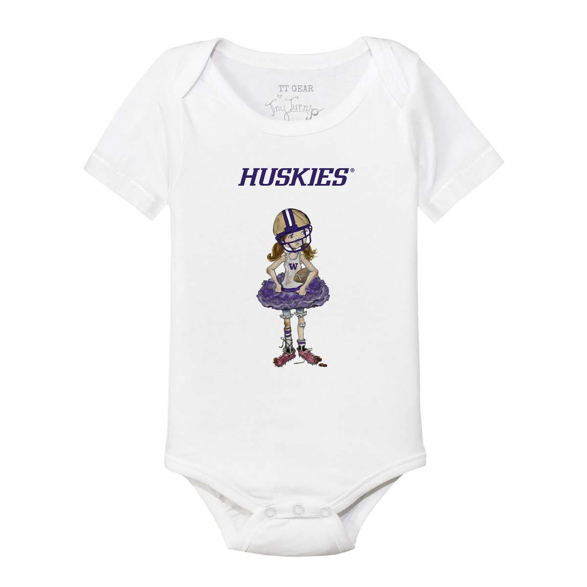 Washington Huskies Babes Short Sleeve Snapper