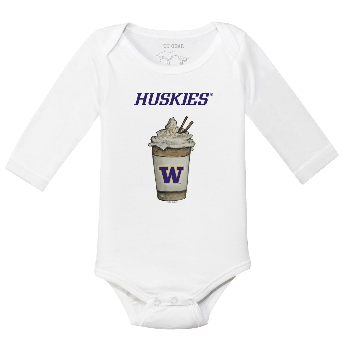 Washington Huskies Latte Long-Sleeve Snapper