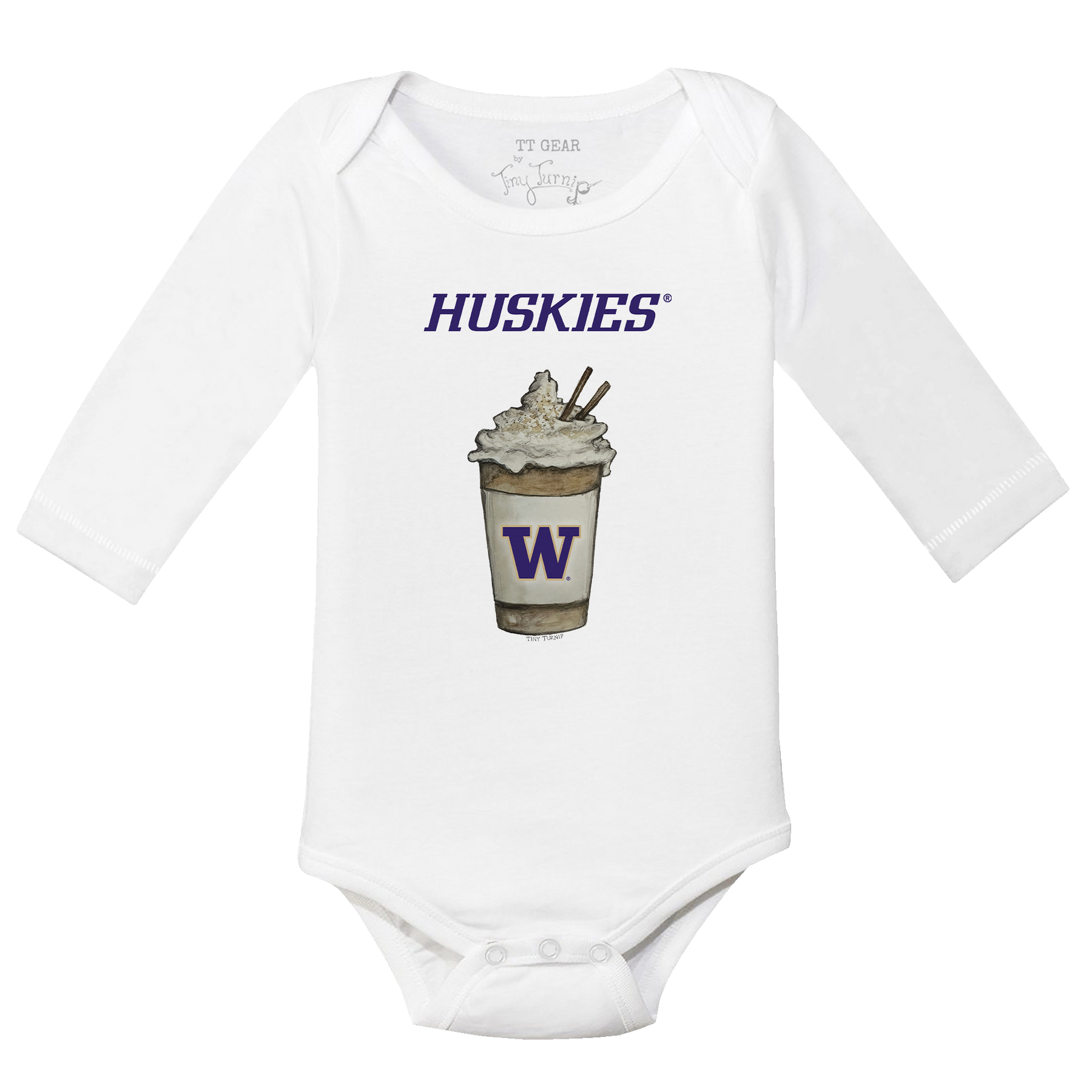 Washington Huskies Latte Long-Sleeve Snapper