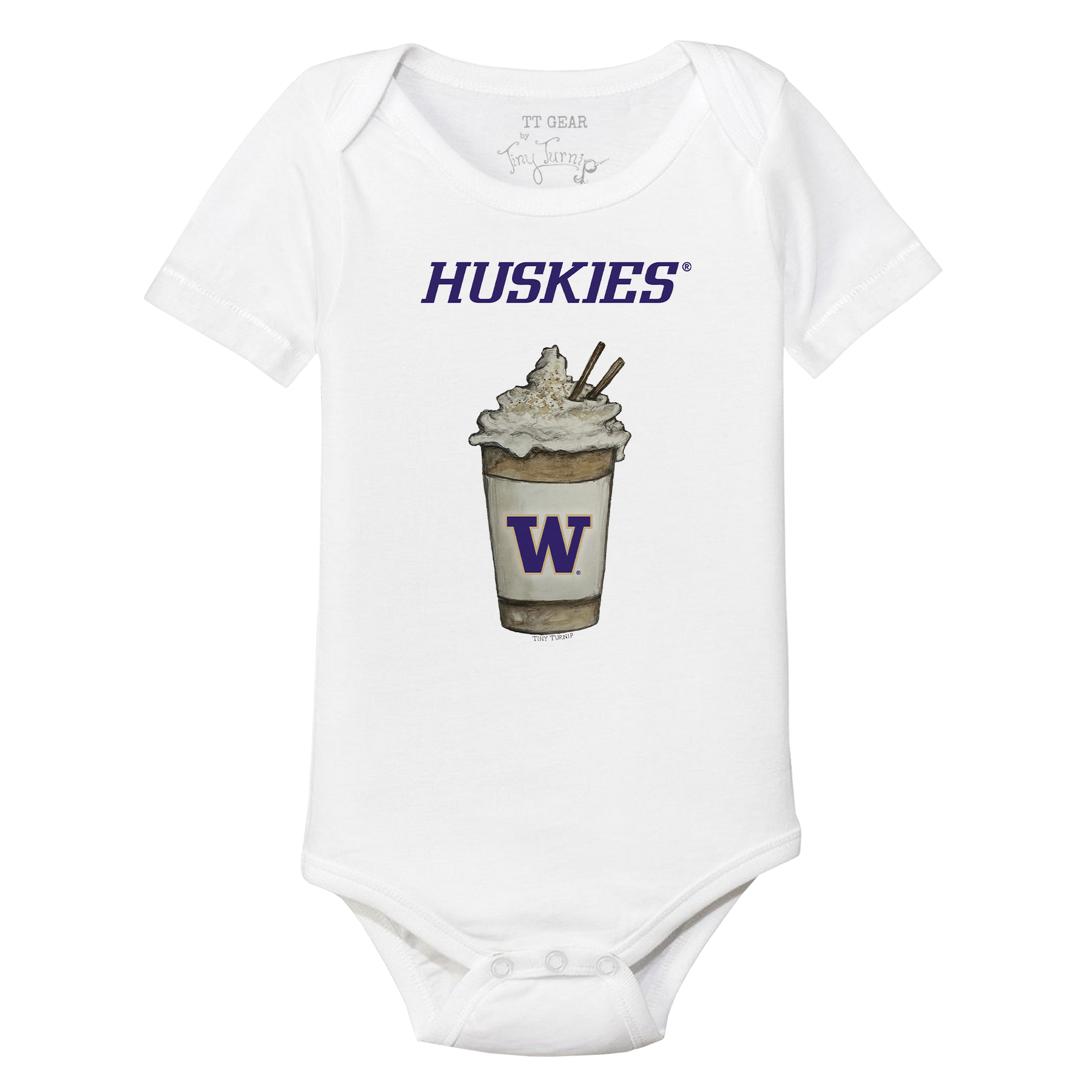 Washington Huskies Latte Short Sleeve Snapper