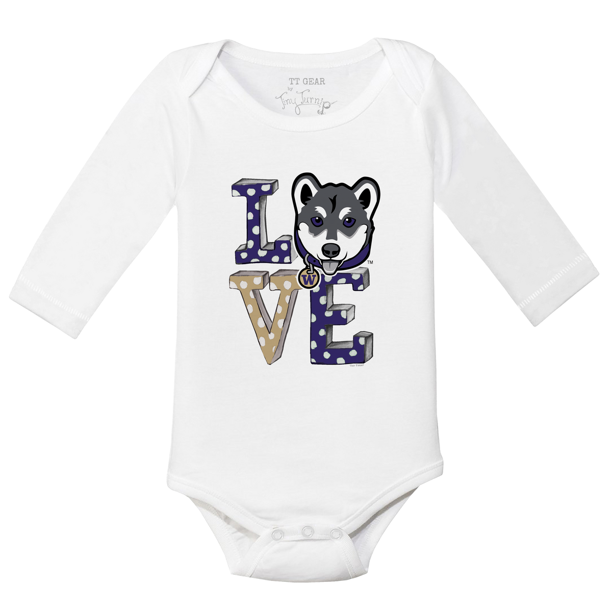 Washington Huskies LOVE Long-Sleeve Snapper