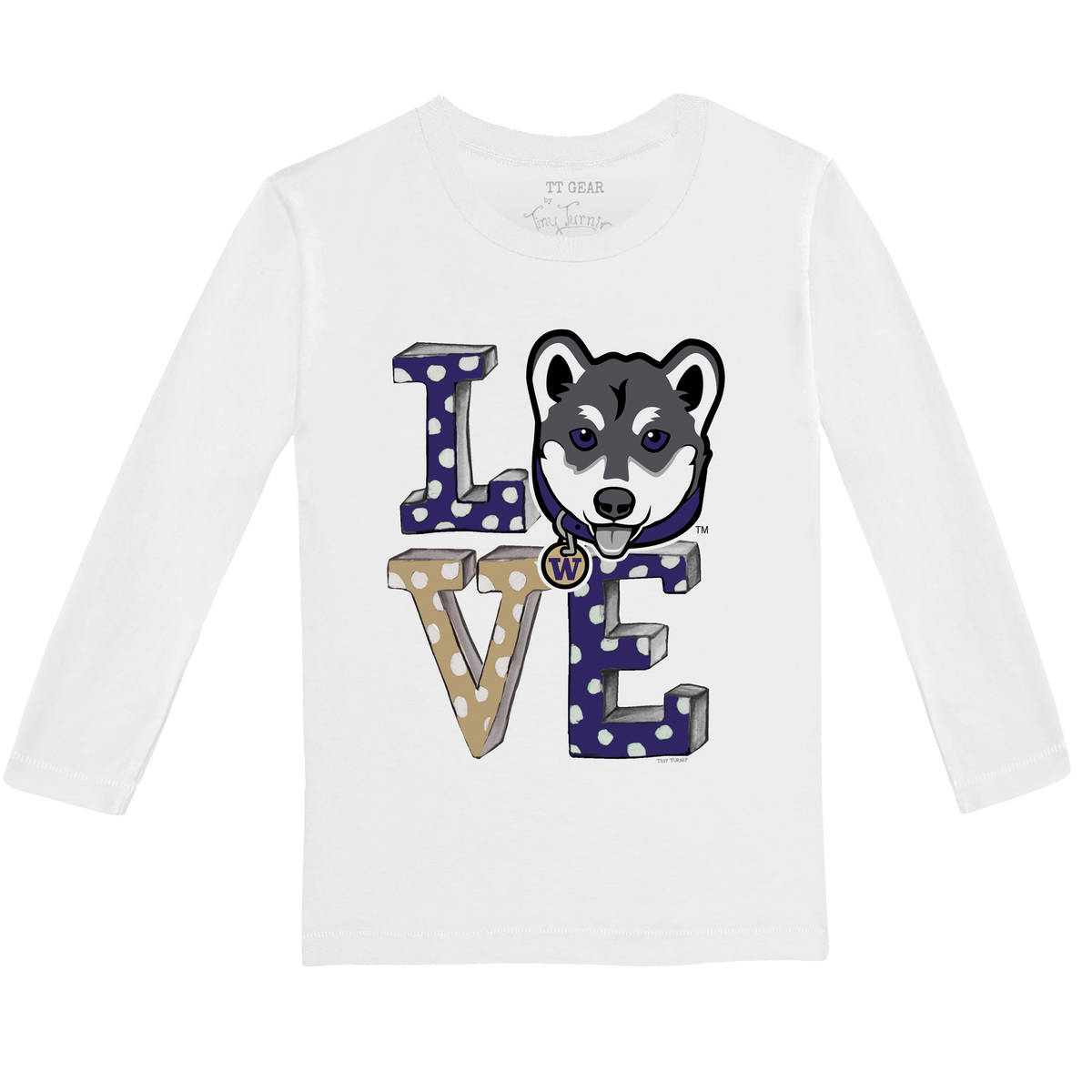 Washington Huskies LOVE Long-Sleeve Tee Shirt