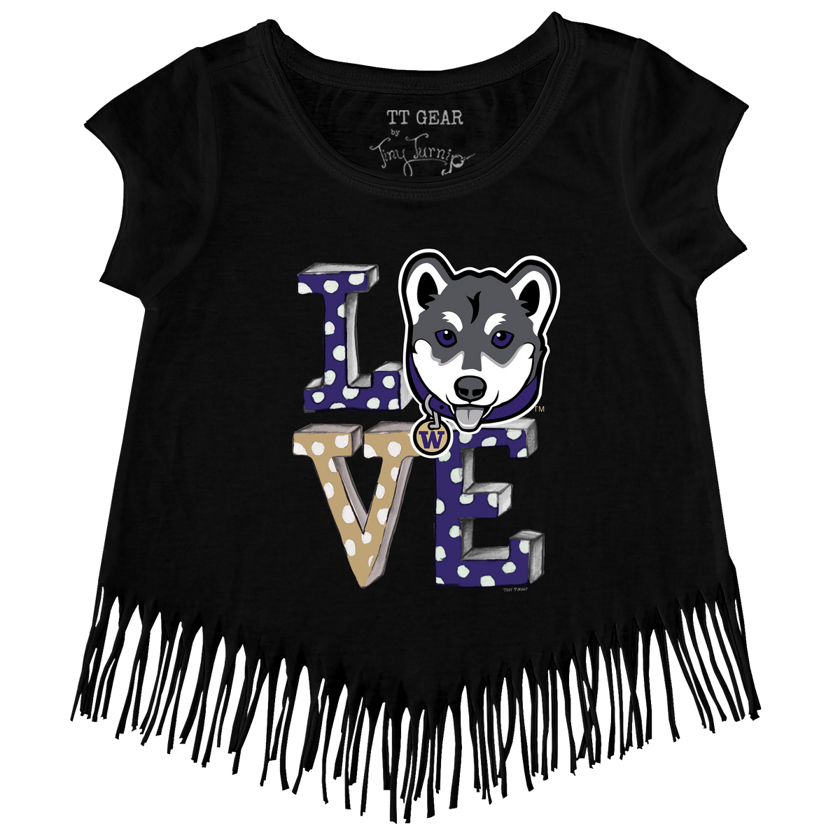 Washington Huskies LOVE Fringe Tee