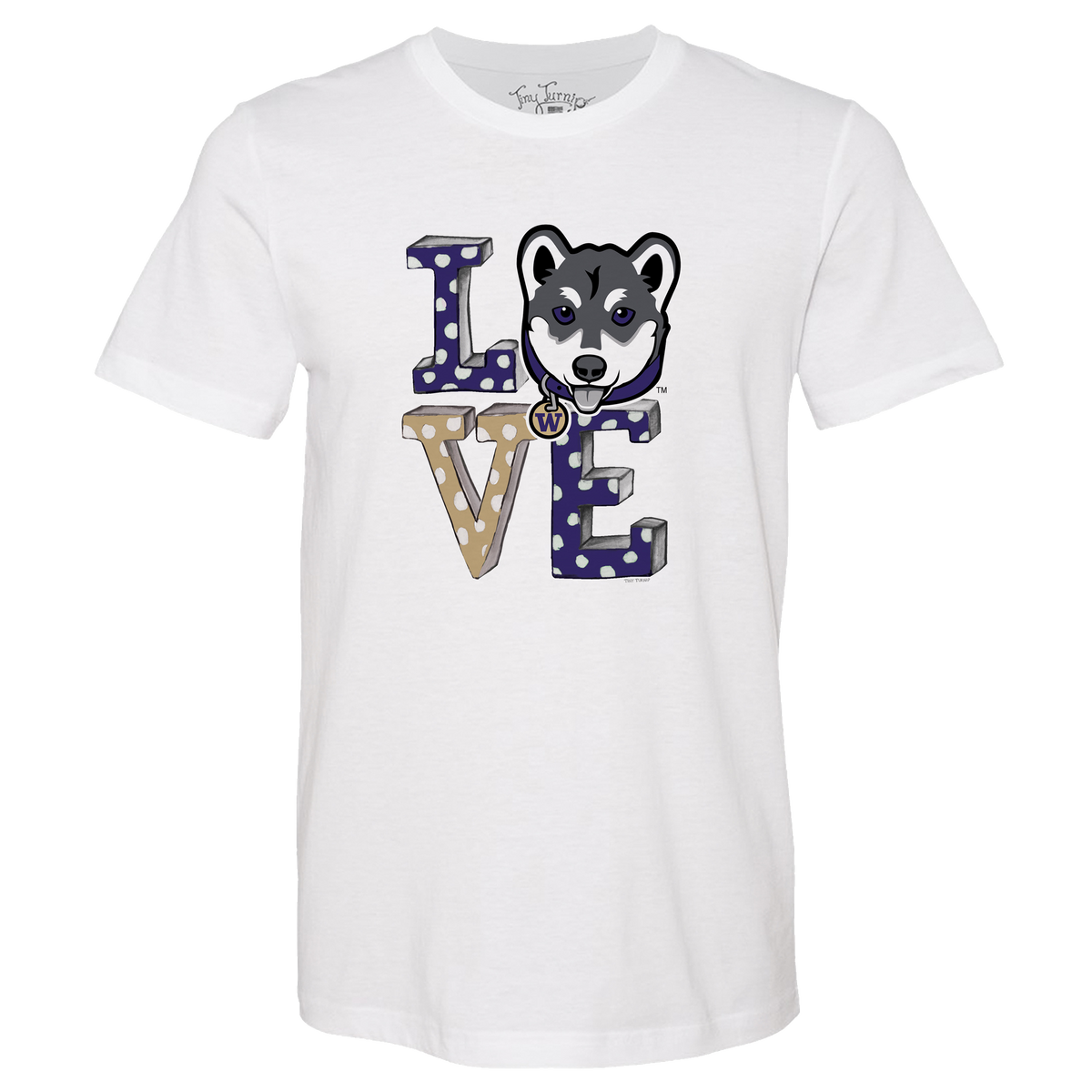 Washington Huskies LOVE Unisex Tee Shirt