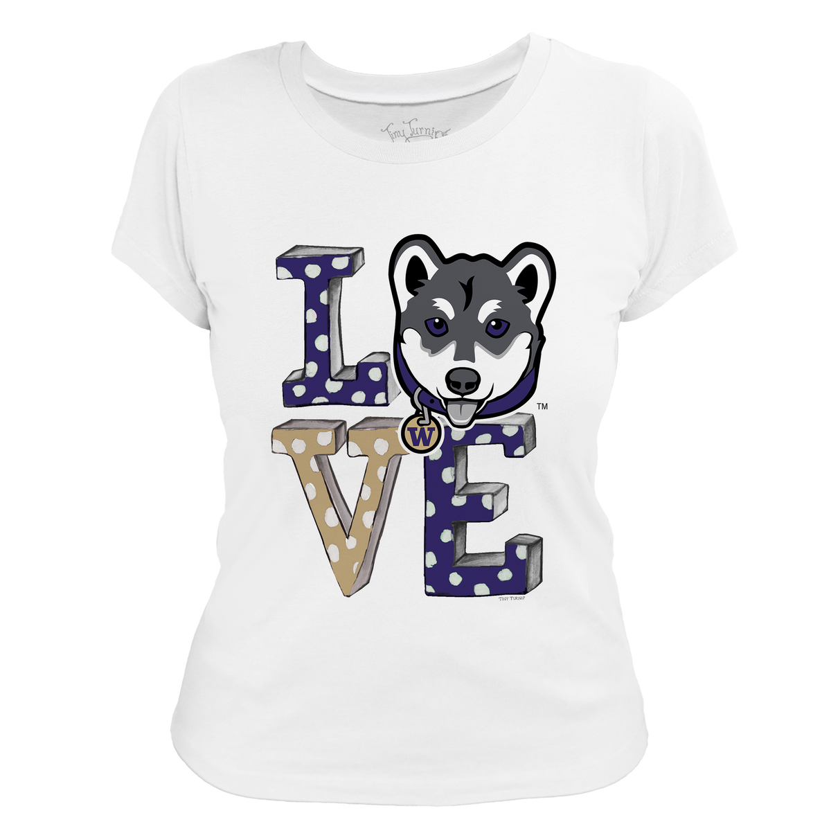 Washington Huskies LOVE Women's Tee Shirt
