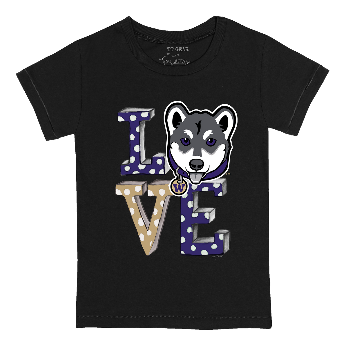 Washington Huskies LOVE Kid's Tee Shirt