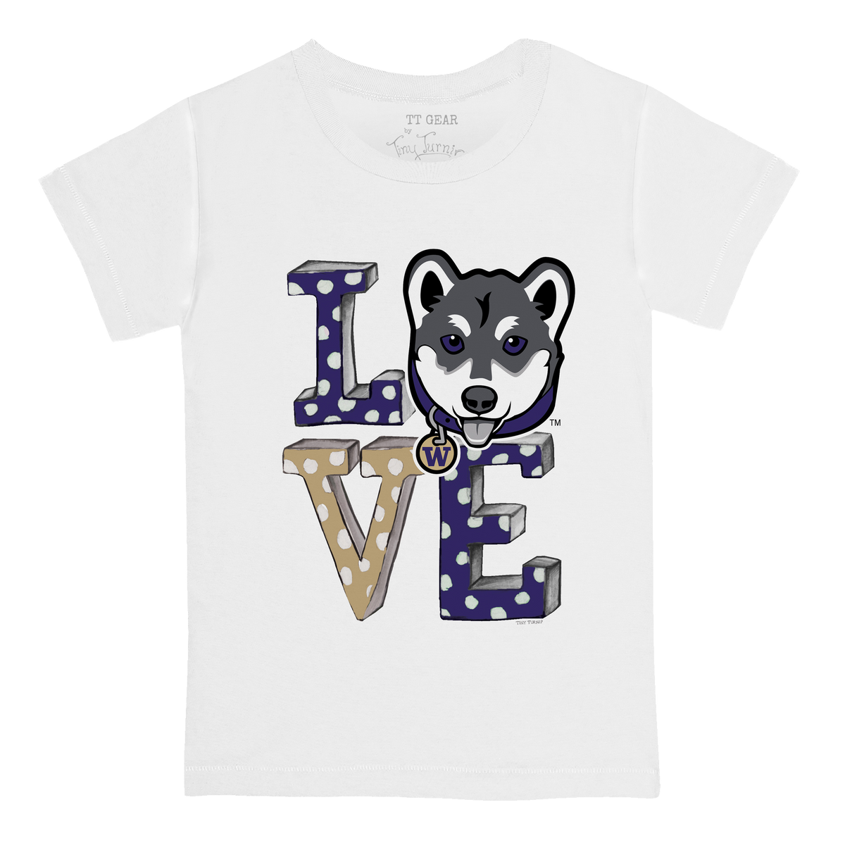 Washington Huskies LOVE Kid's Tee Shirt
