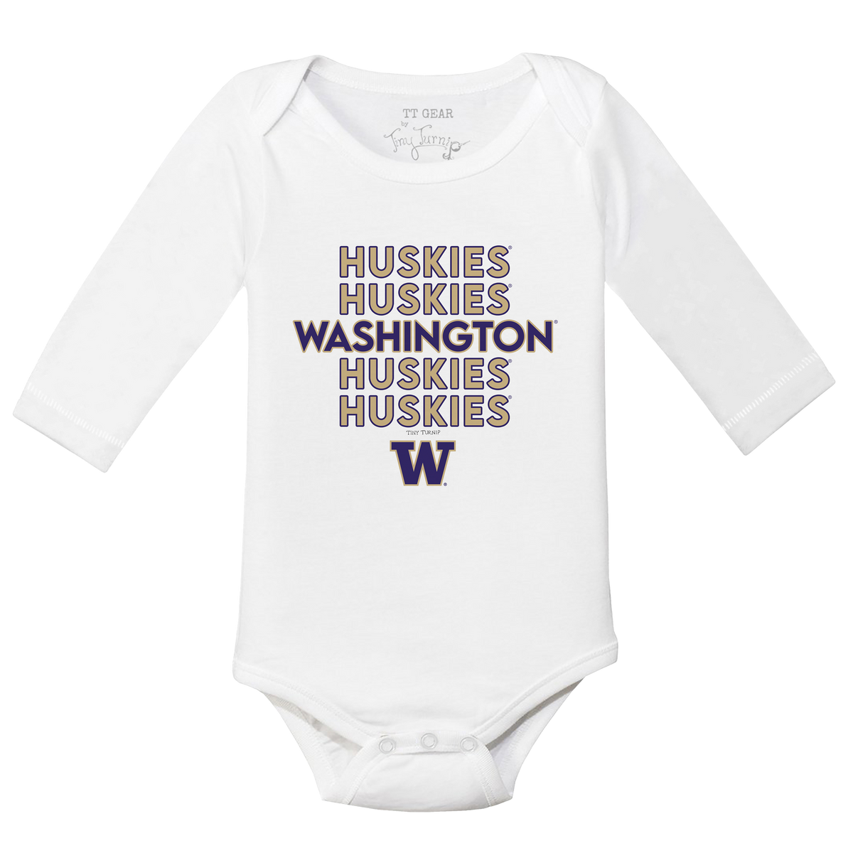 Washington Huskies Stacked Long-Sleeve Snapper