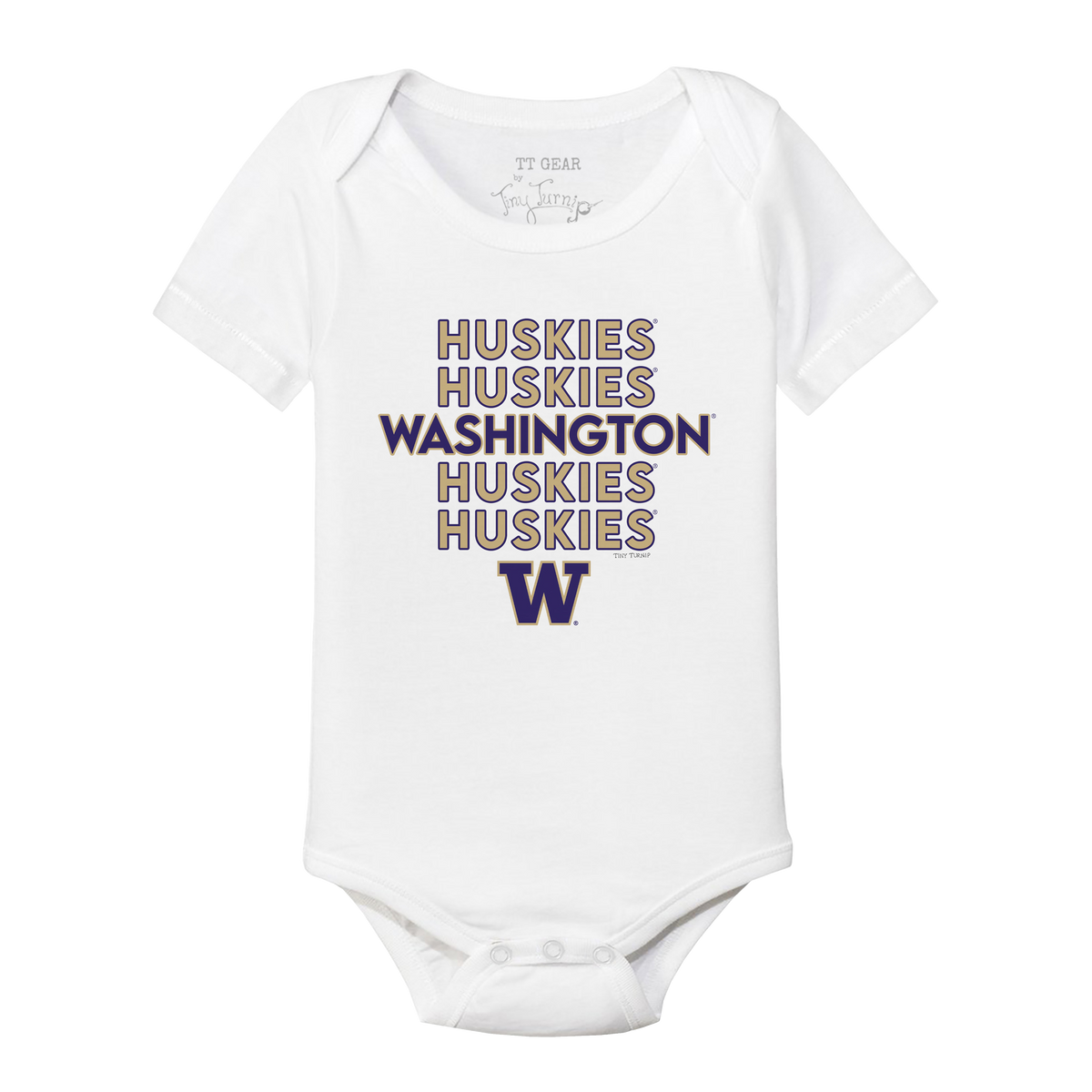 Washington Huskies Stacked Short Sleeve Snapper