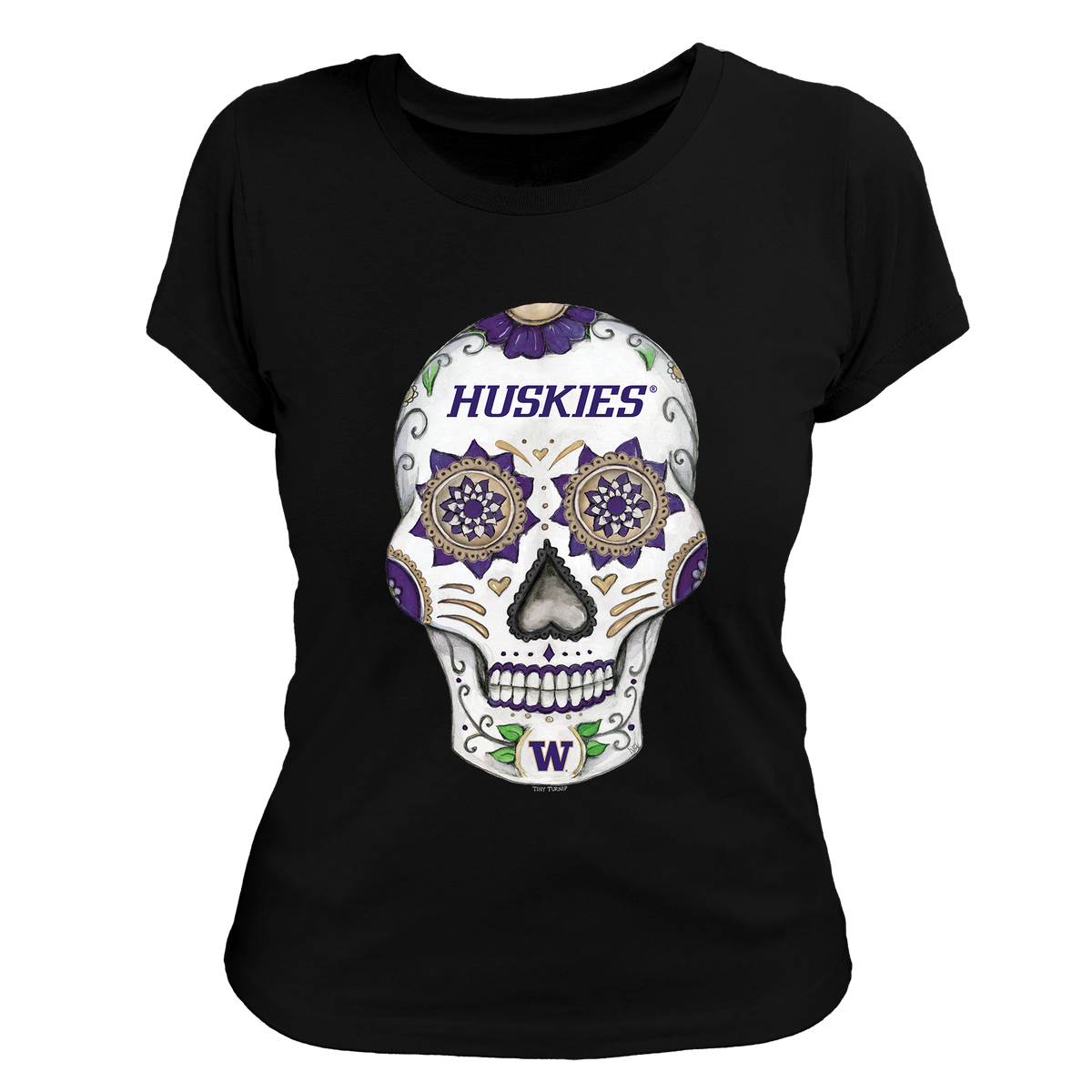 Washington Huskies Sugar Skull Women's Tee Shirt