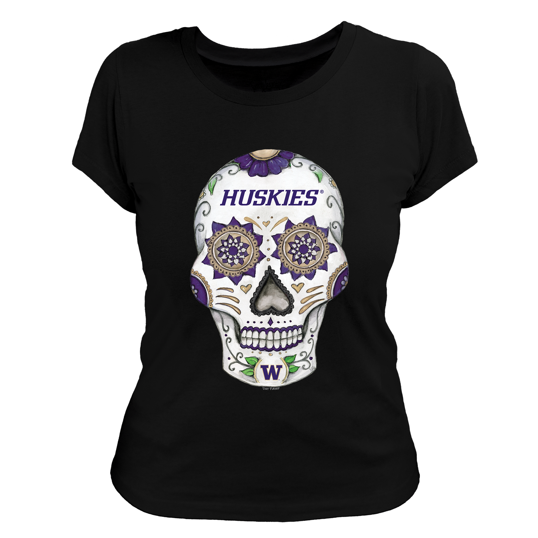 Washington Huskies Sugar Skull Women's Tee Shirt