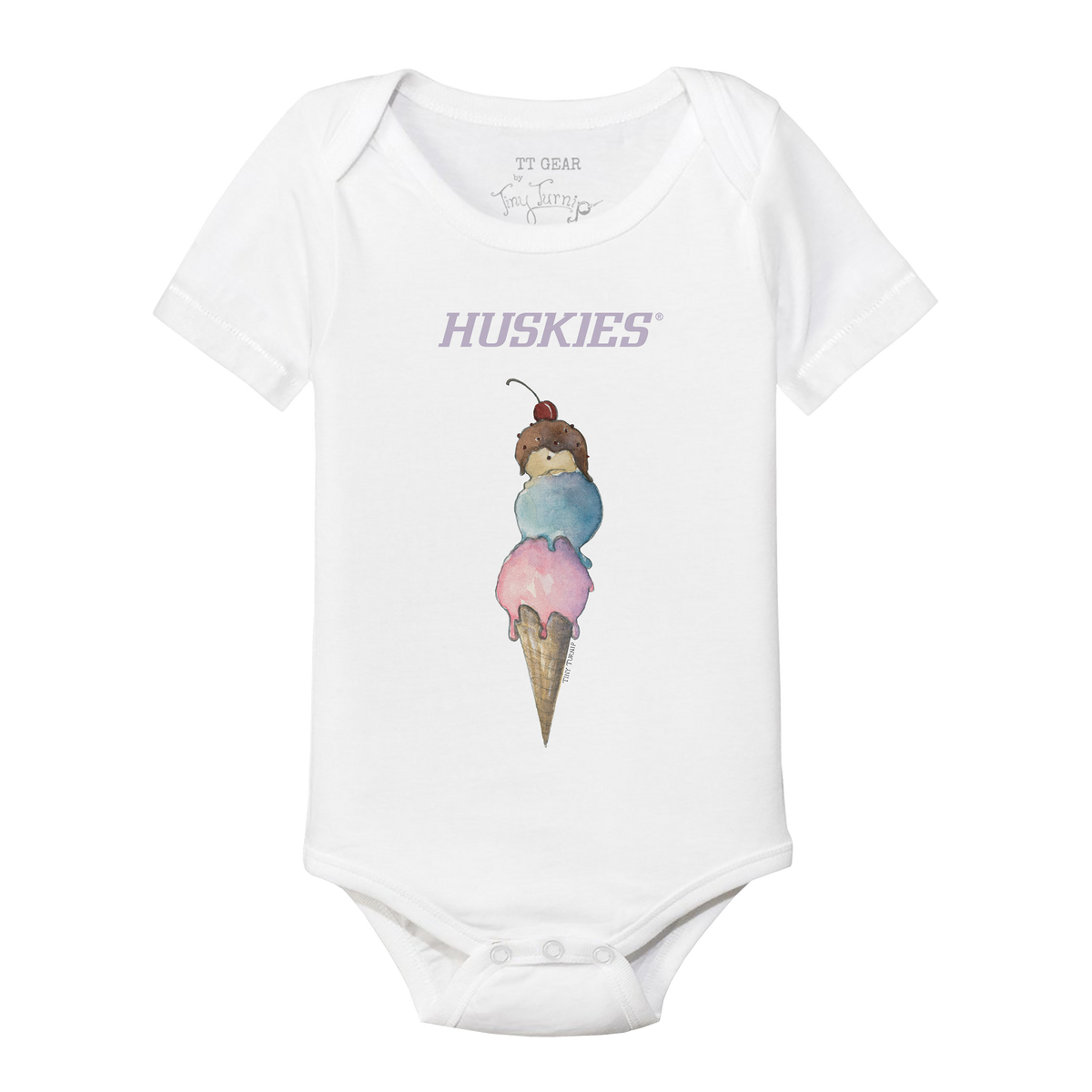 Washington Huskies Triple Scoop Short Sleeve Snapper