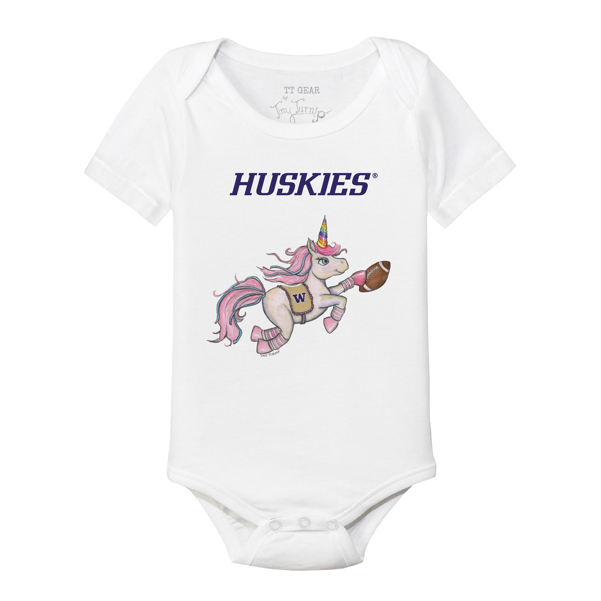 Washington Huskies Unicorn Short Sleeve Snapper