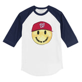 Washington Nationals Smiley 3/4 Navy Blue Sleeve Raglan