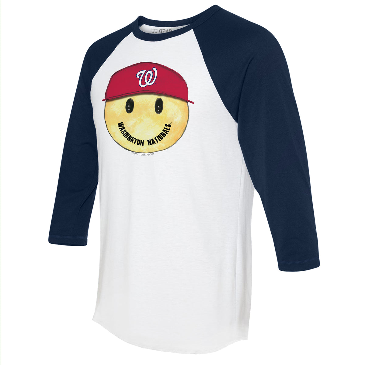Washington Nationals Smiley 3/4 Navy Blue Sleeve Raglan