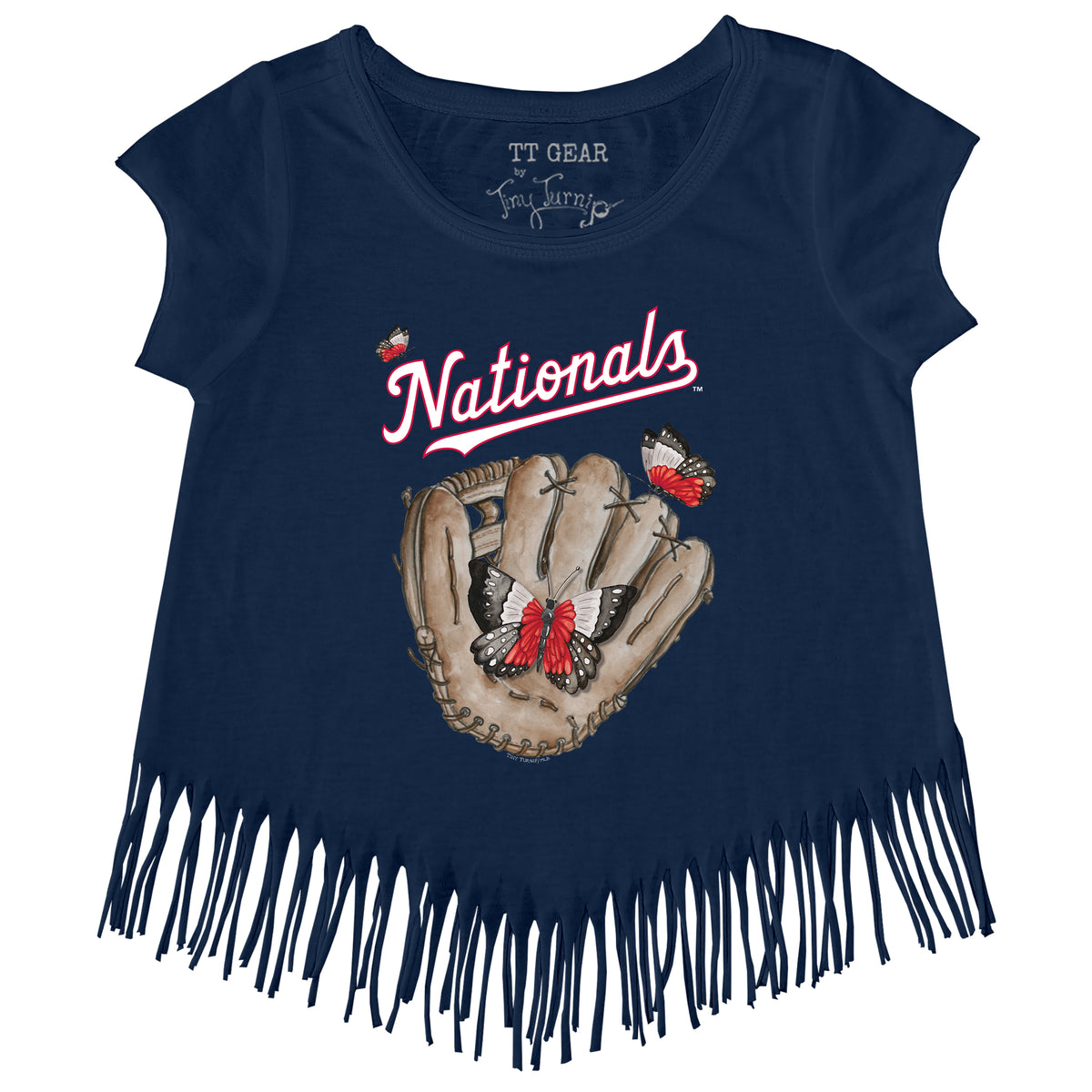 Washington Nationals Butterfly Glove Fringe Tee