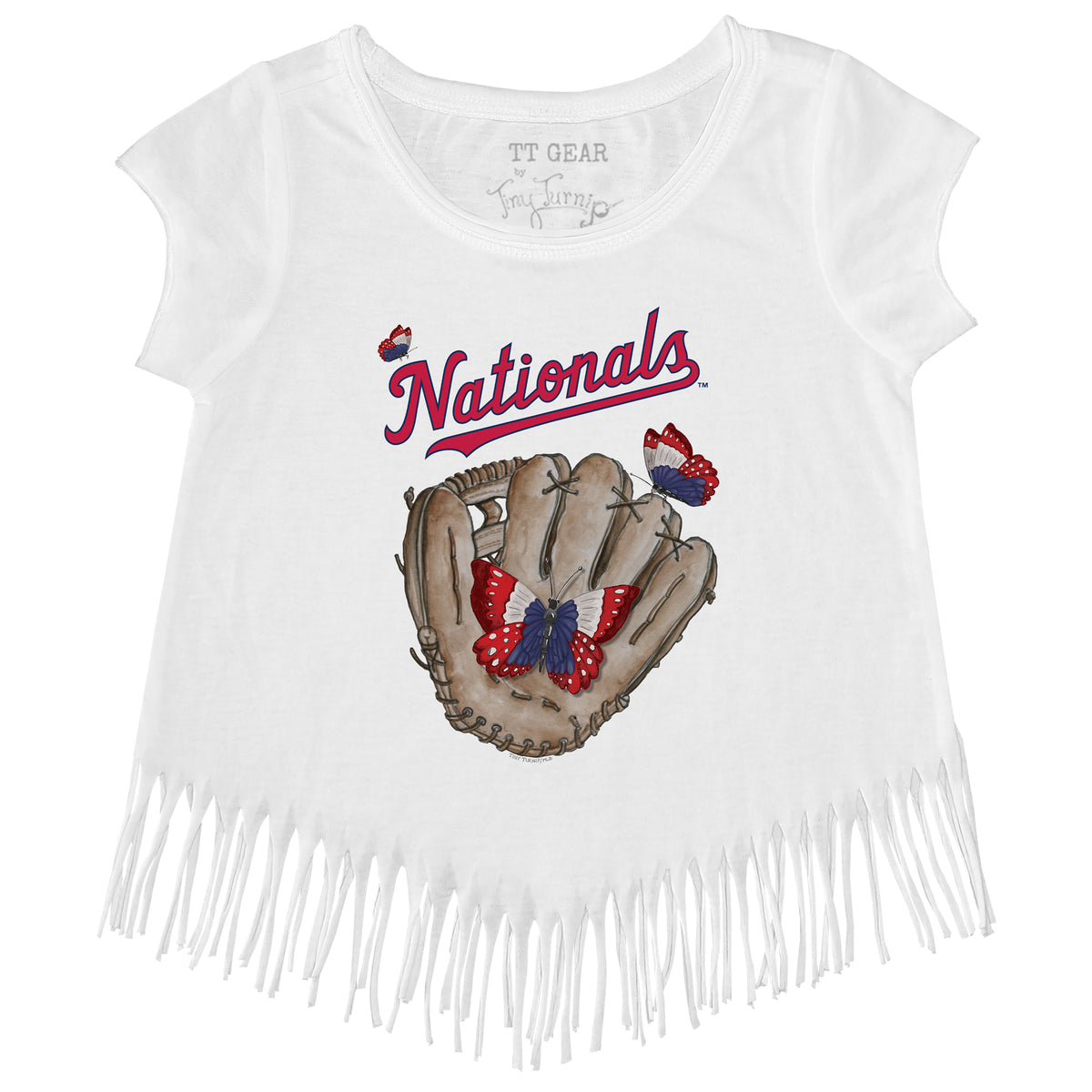 Washington Nationals Butterfly Glove Fringe Tee