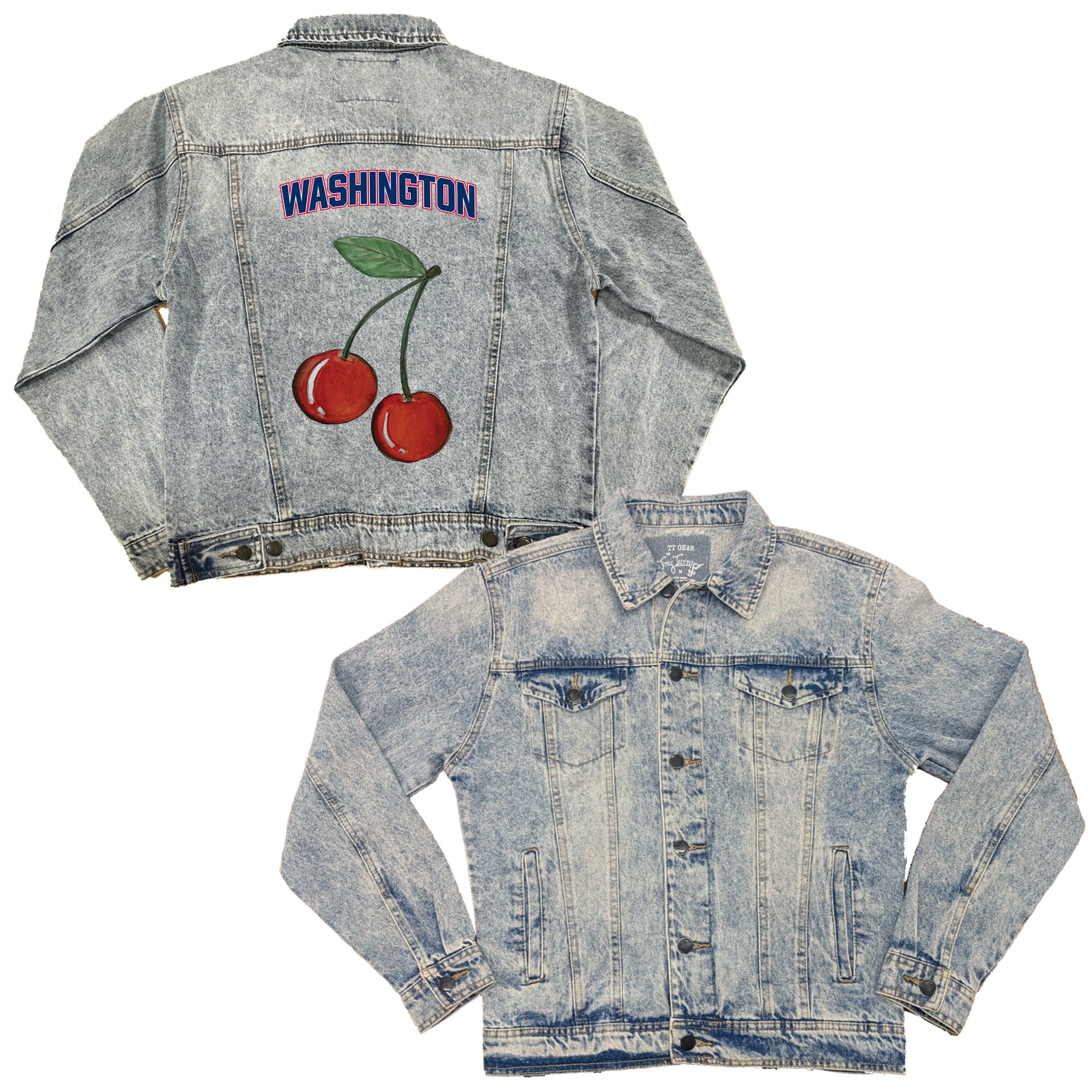 Washington Nationals Cherry Boyfriend Denim Jacket