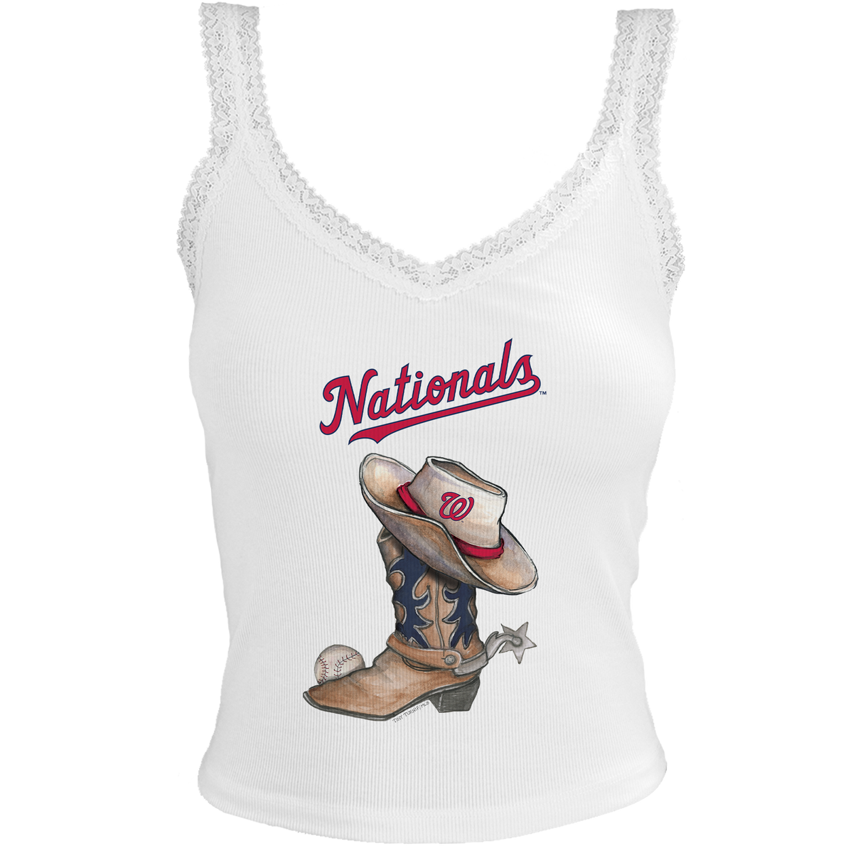 Washington Nationals Cowboy Boot Lace Tank