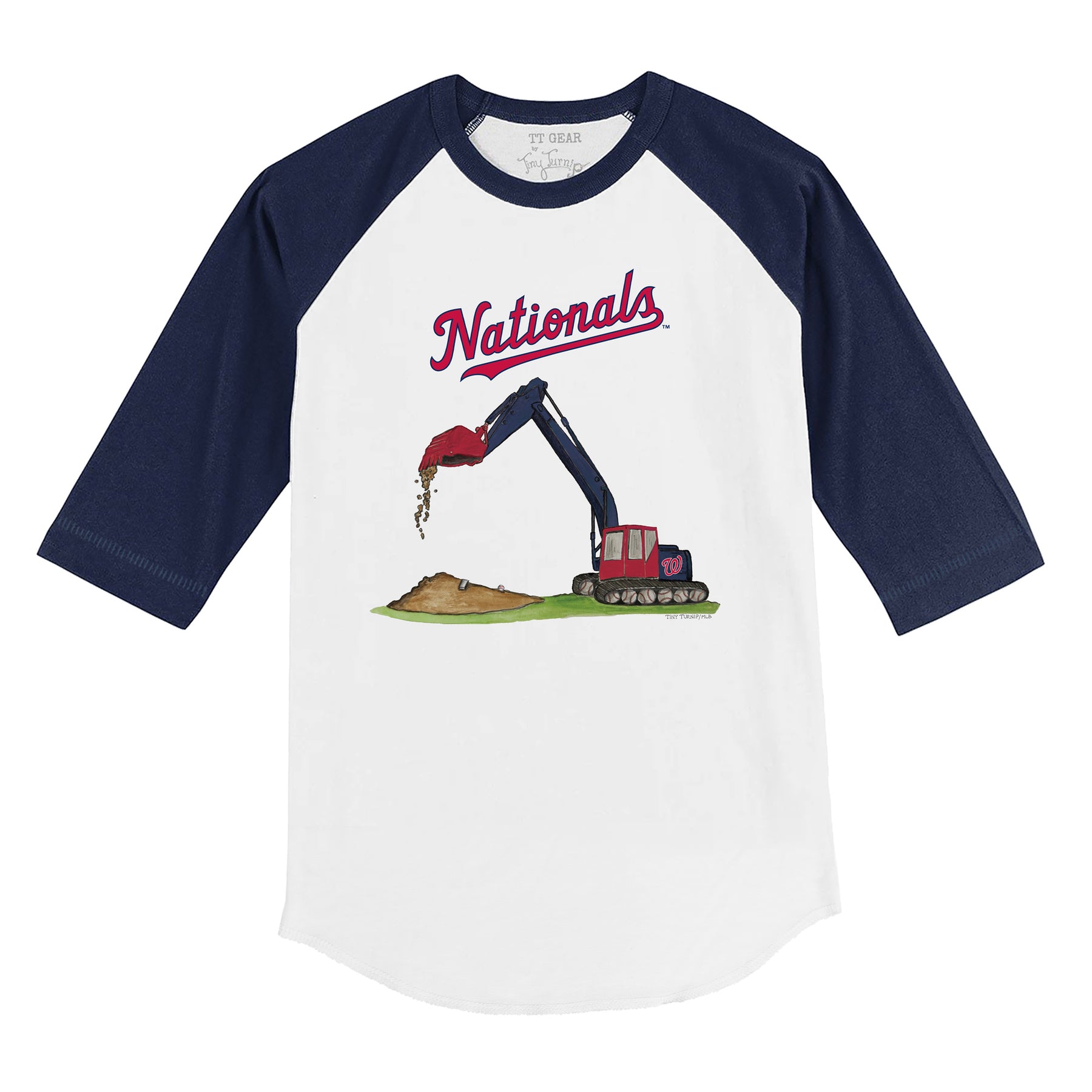 Washington Nationals Excavator 3/4 Navy Blue Sleeve Raglan