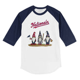 Washington Nationals Gnomes 3/4 Navy Blue Sleeve Raglan