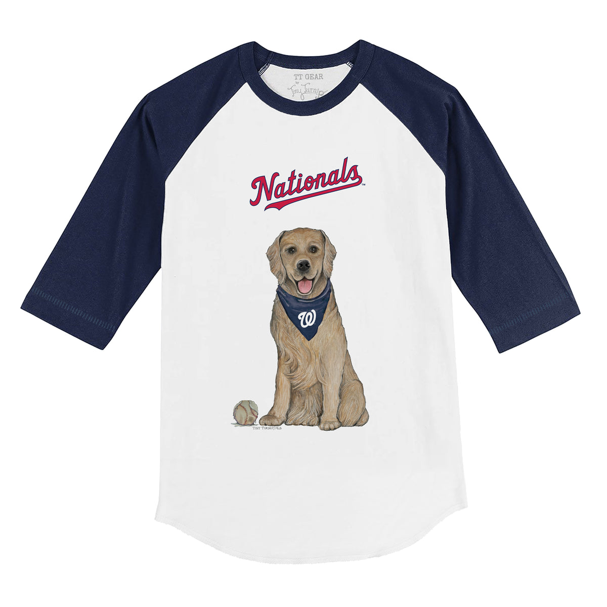 Washington Nationals Golden Retriever 3/4 Navy Blue Sleeve Raglan