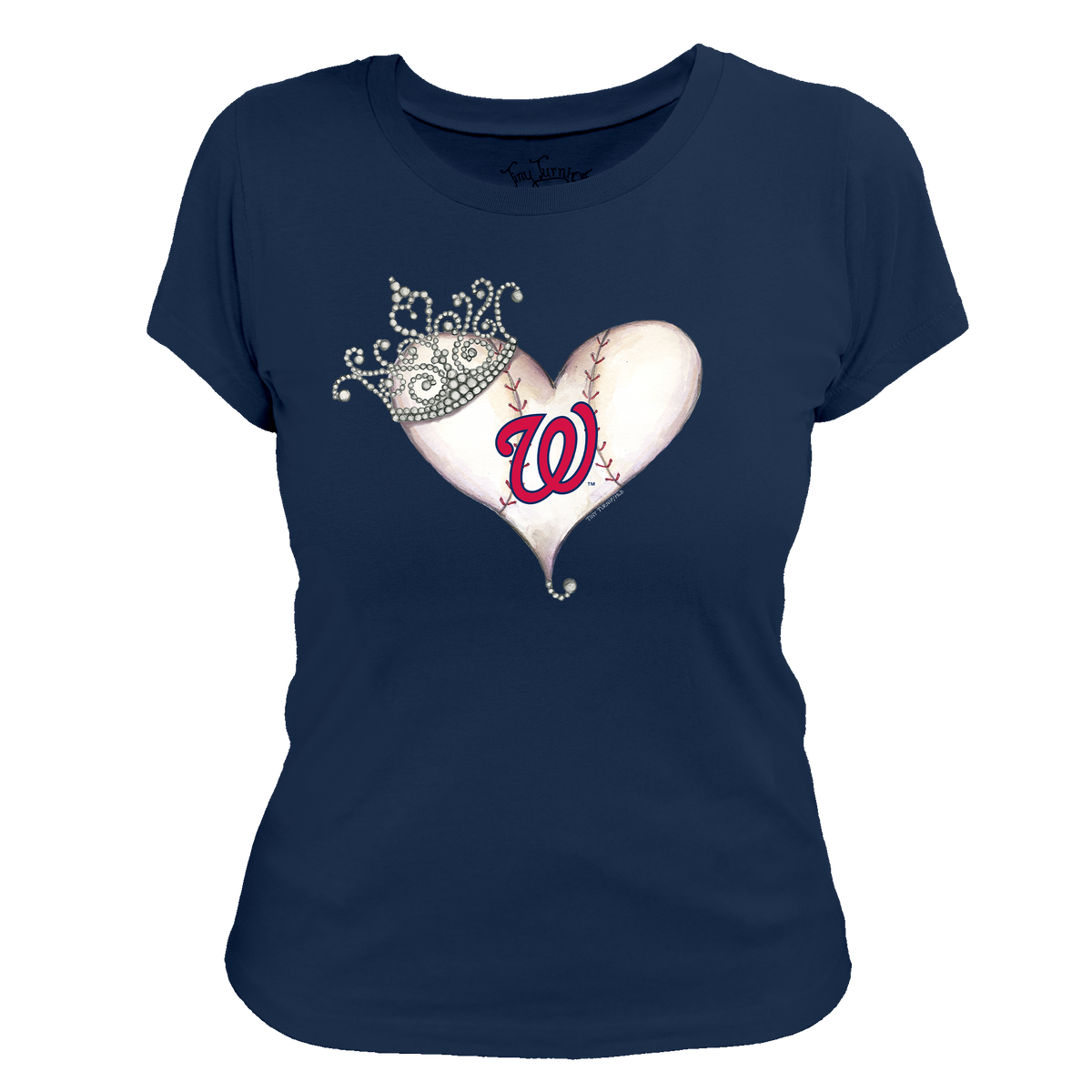 Washington Nationals Tiara Heart Tee Shirt