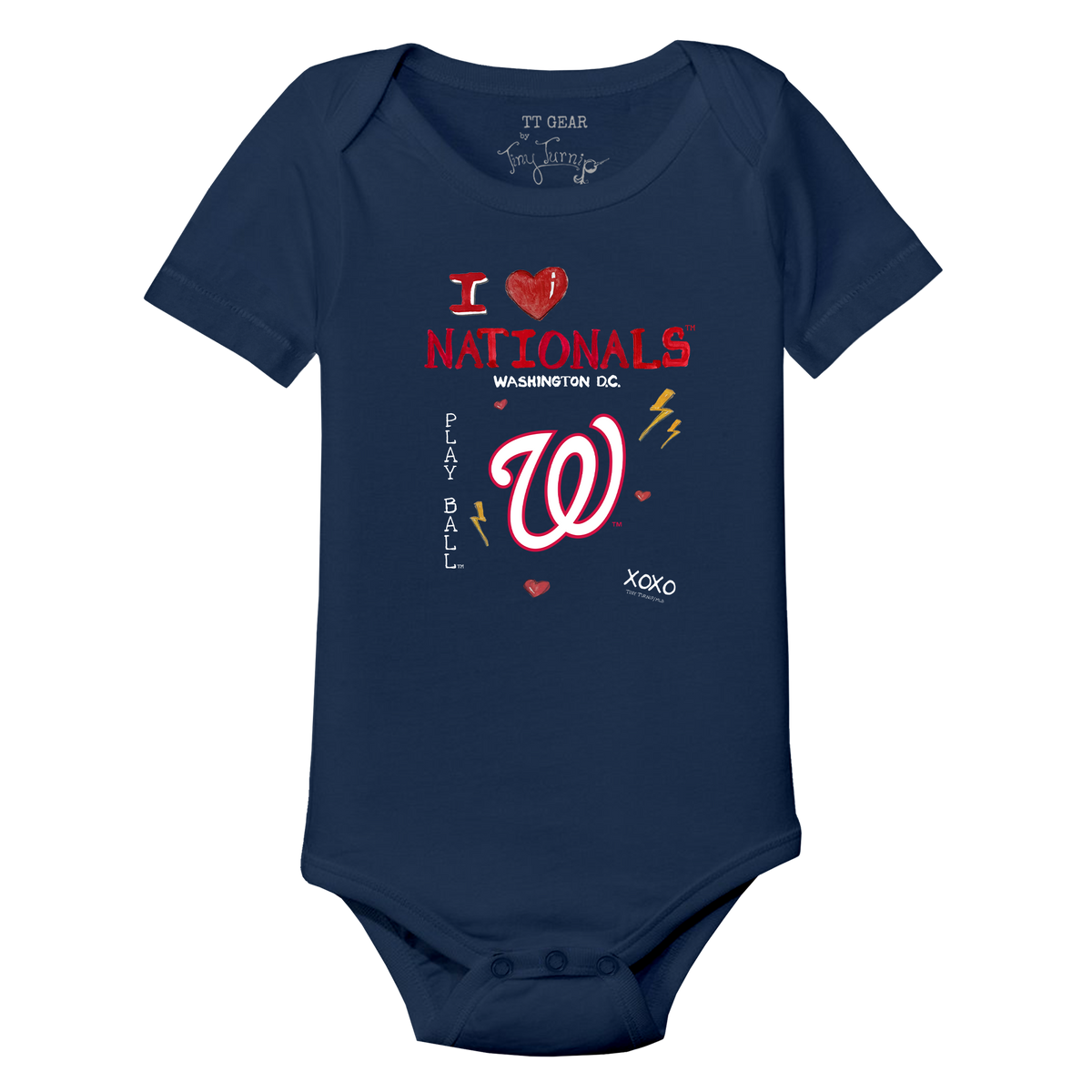 I Heart Nationals Short Sleeve Snapper - Tiny Turnip