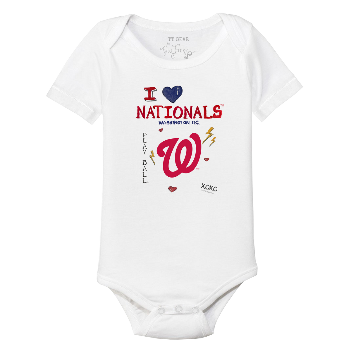 I Heart Nationals Short Sleeve Snapper - Tiny Turnip