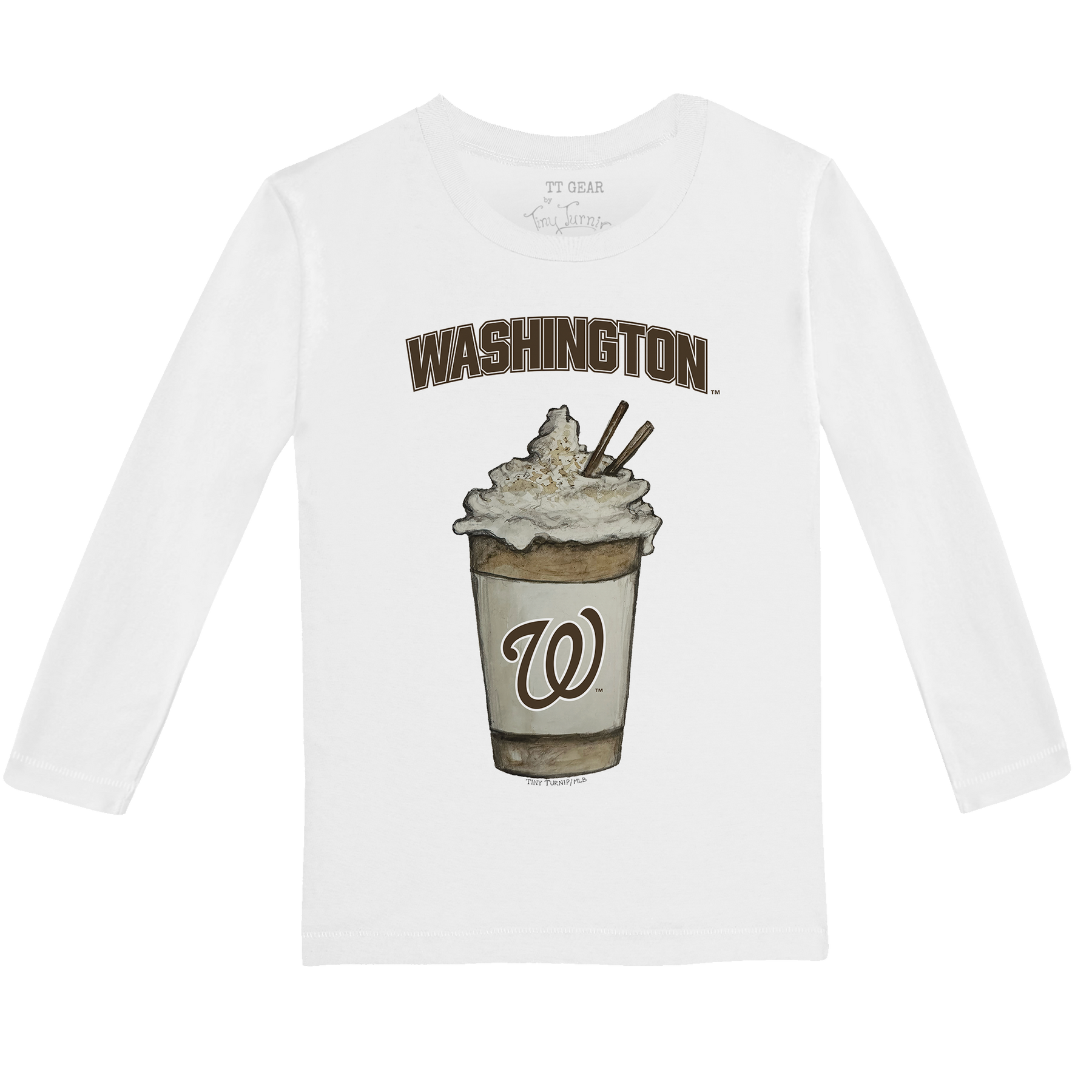 Washington Nationals Latte Long-Sleeve Tee Shirt