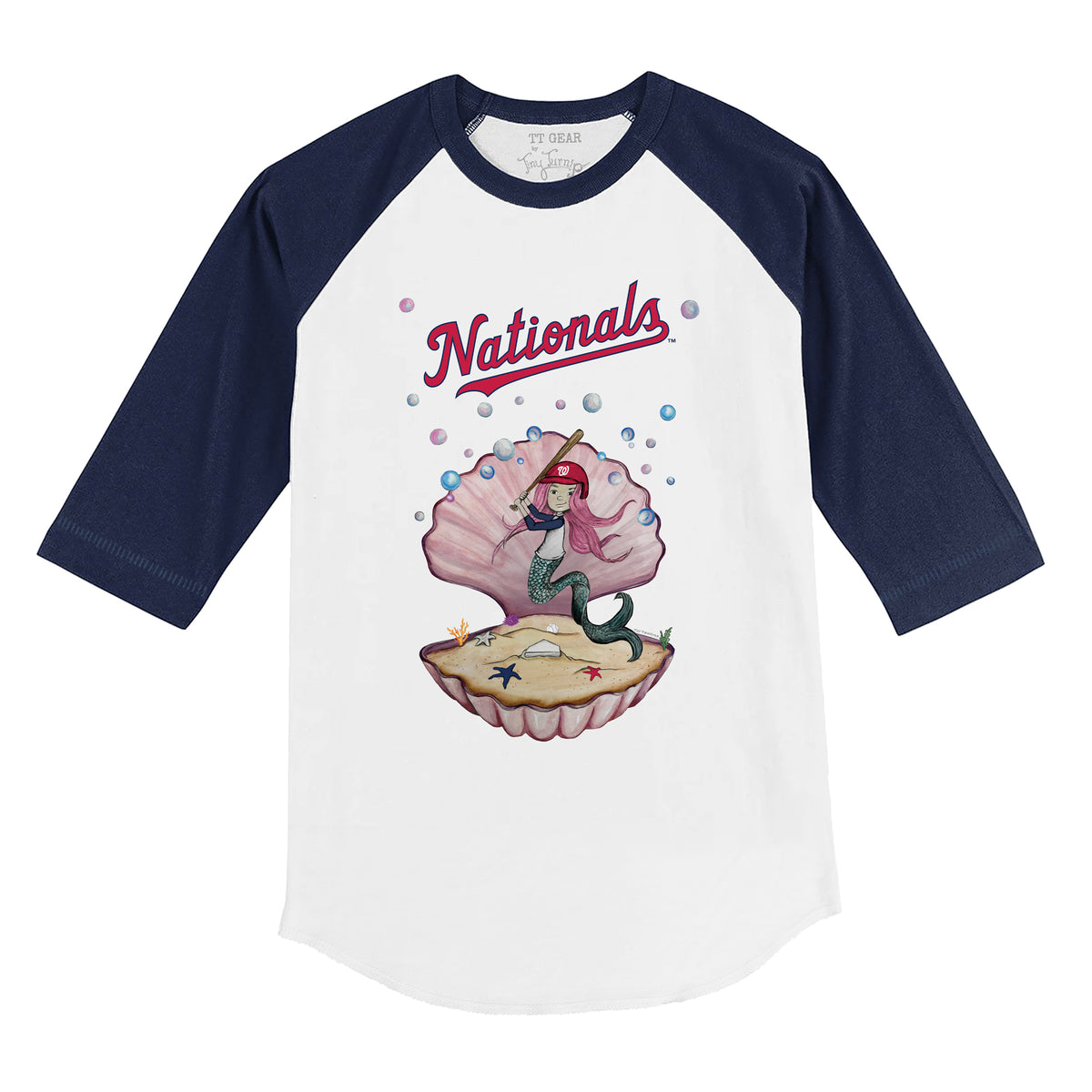 Washington Nationals Mermaid 3/4 Navy Blue Sleeve Raglan