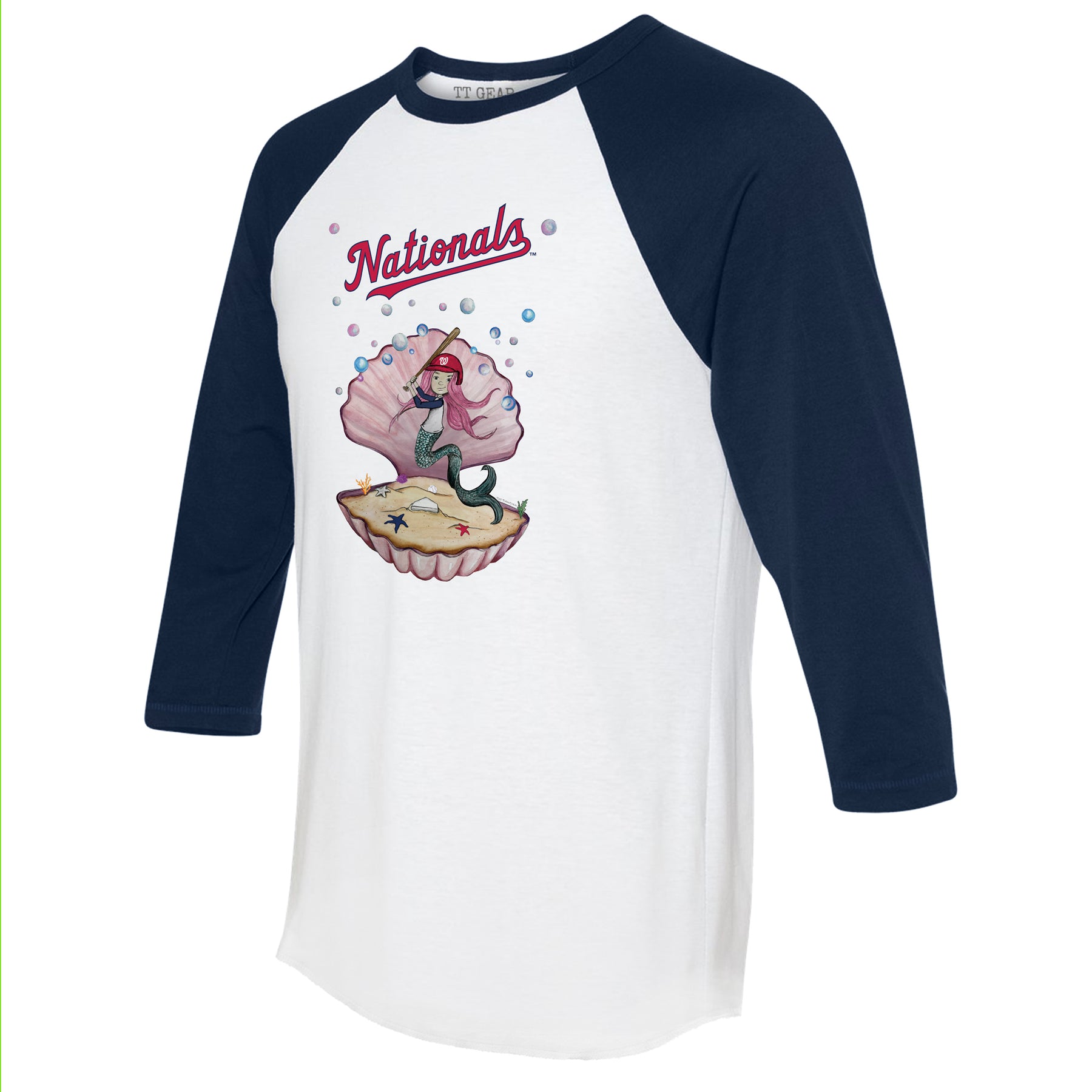 Washington Nationals Mermaid 3/4 Navy Blue Sleeve Raglan