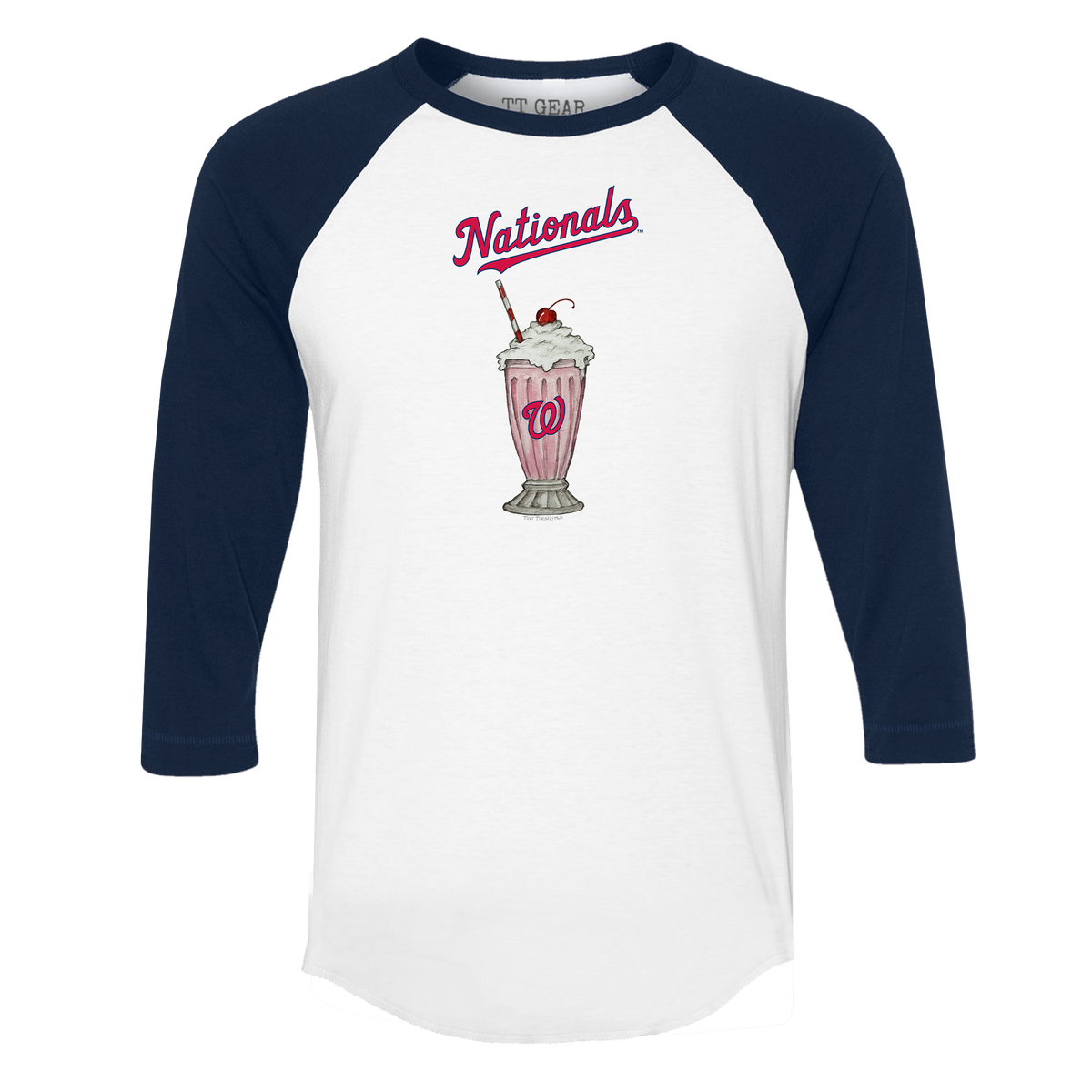 Washington Nationals Milkshake 3/4 Navy Blue Sleeve Raglan