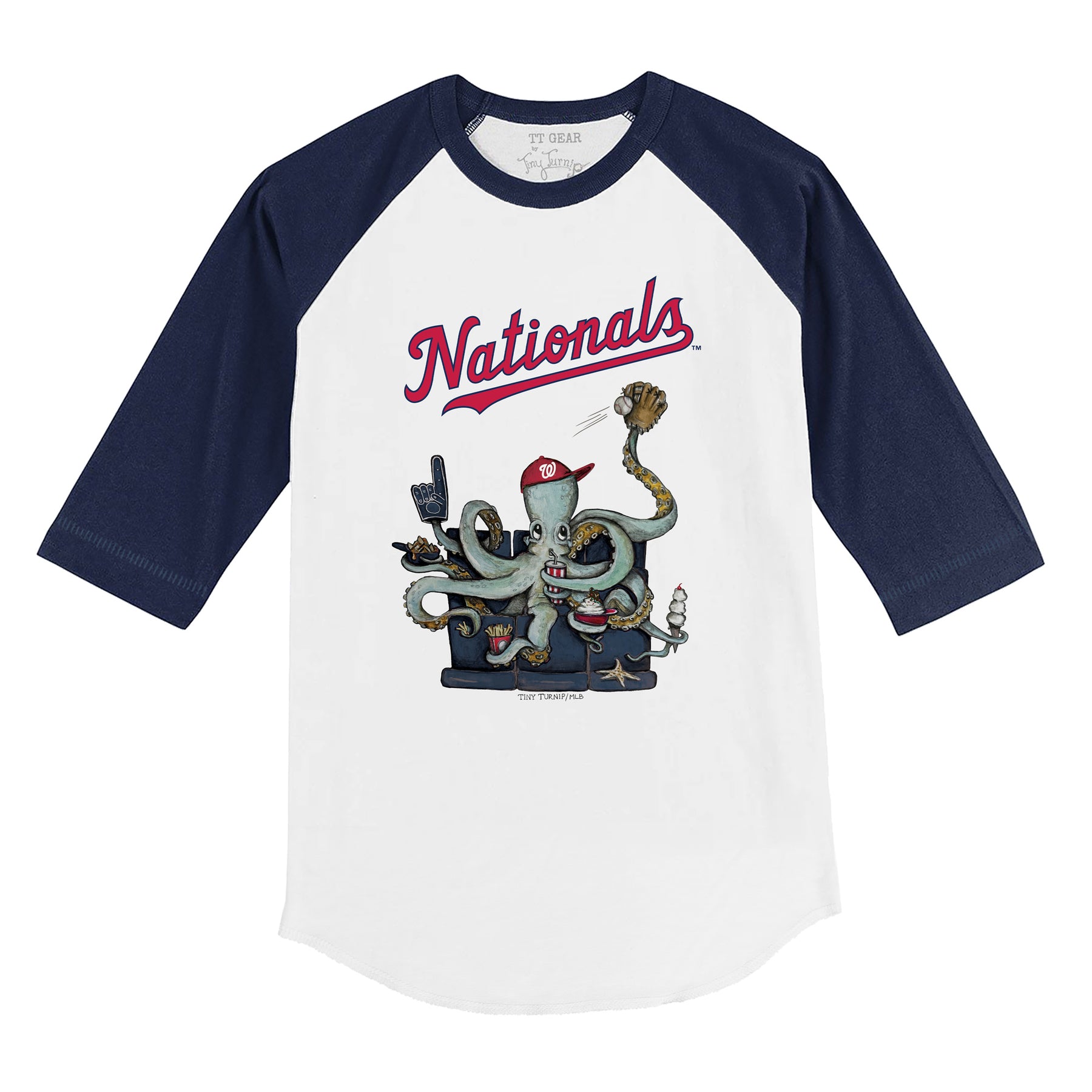 Washington Nationals Octopus 3/4 Navy Blue Sleeve Raglan