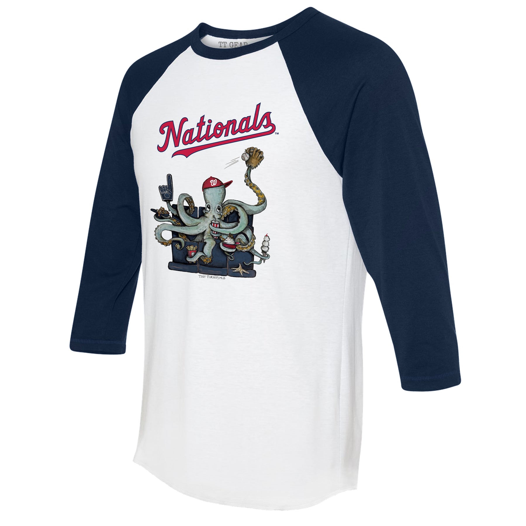 Washington Nationals Octopus 3/4 Navy Blue Sleeve Raglan