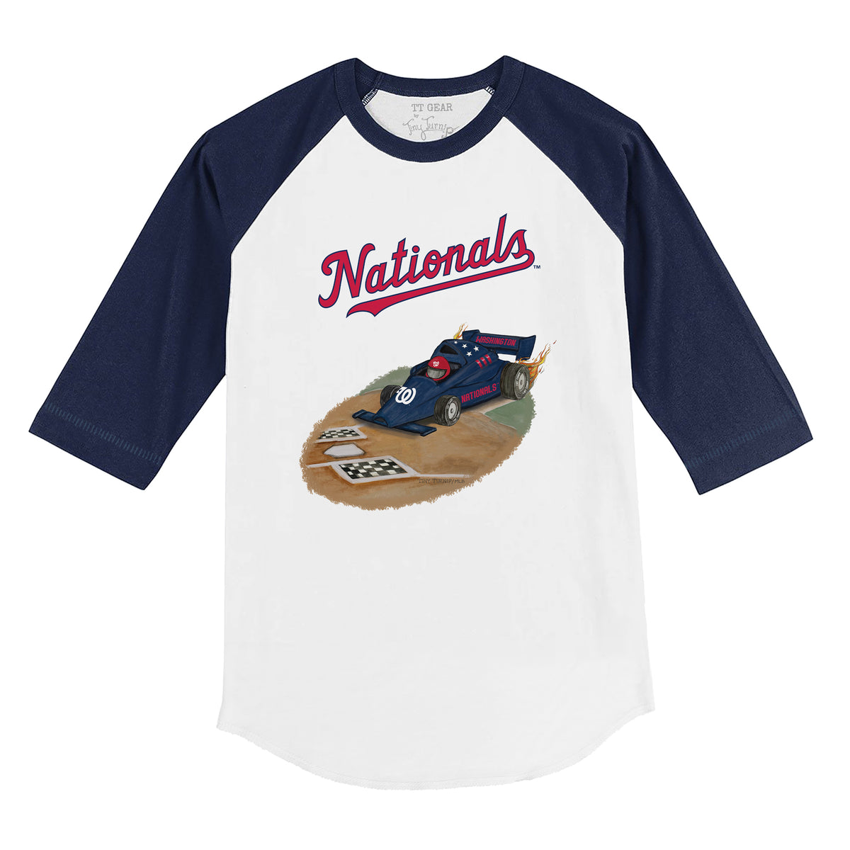 Washington Nationals Race Car 3/4 Navy Blue Sleeve Raglan