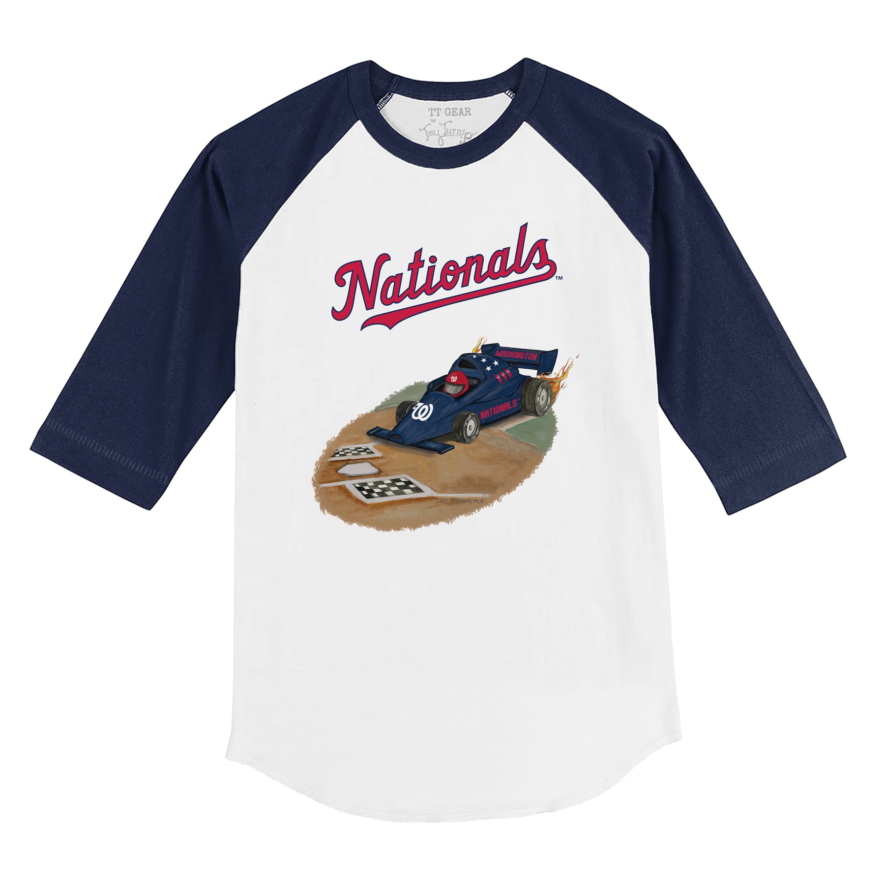 Washington Nationals Race Car 3/4 Navy Blue Sleeve Raglan