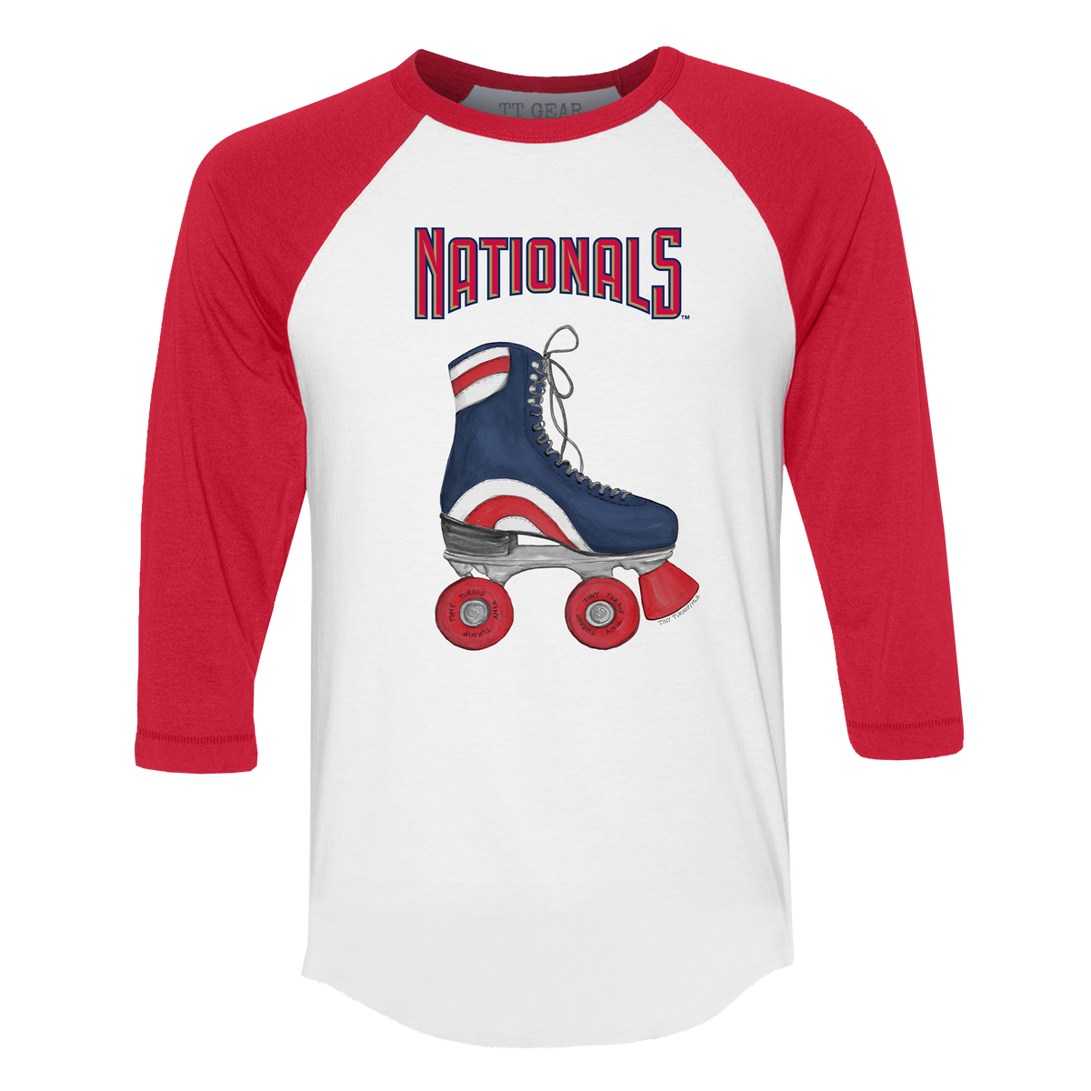 Washington Nationals Retro Skate 3/4 Red Sleeve Raglan