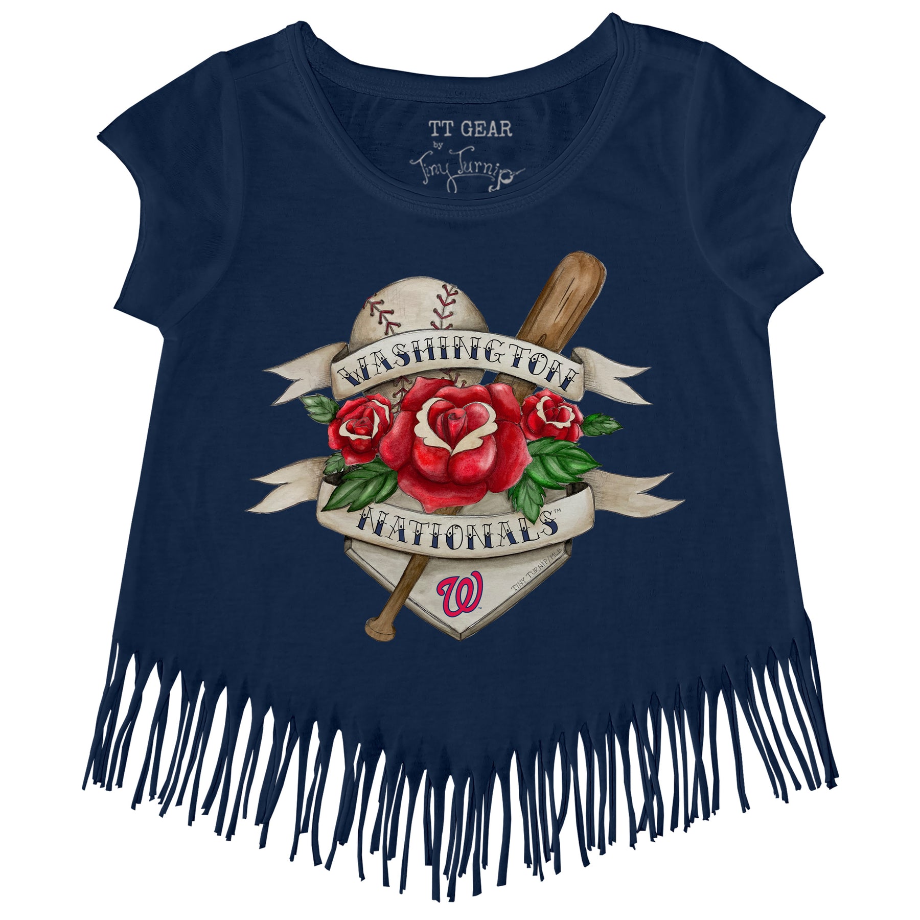 Washington Nationals Tattoo Rose Fringe Tee
