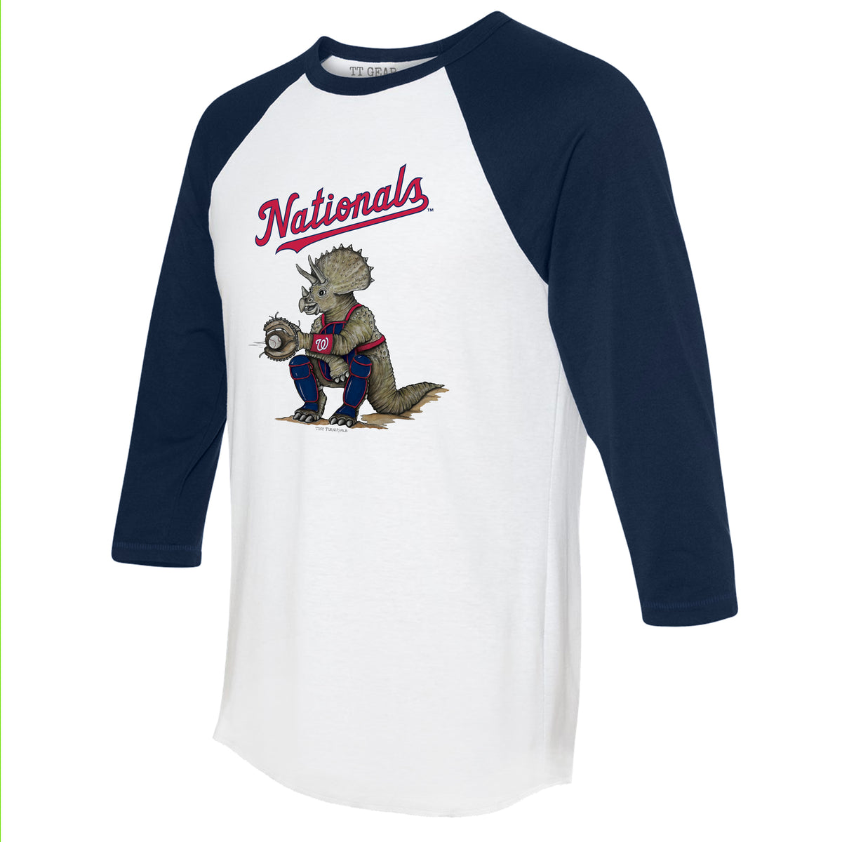 Washington Nationals Triceratops 3/4 Navy Blue Sleeve Raglan