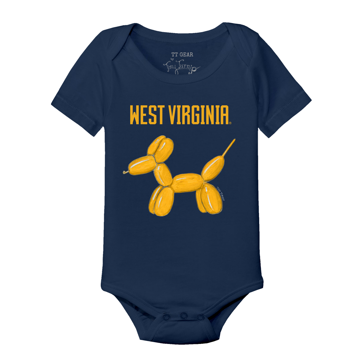 West Virginia Mountaineers Balloon Dog Short Sleeve Snapper