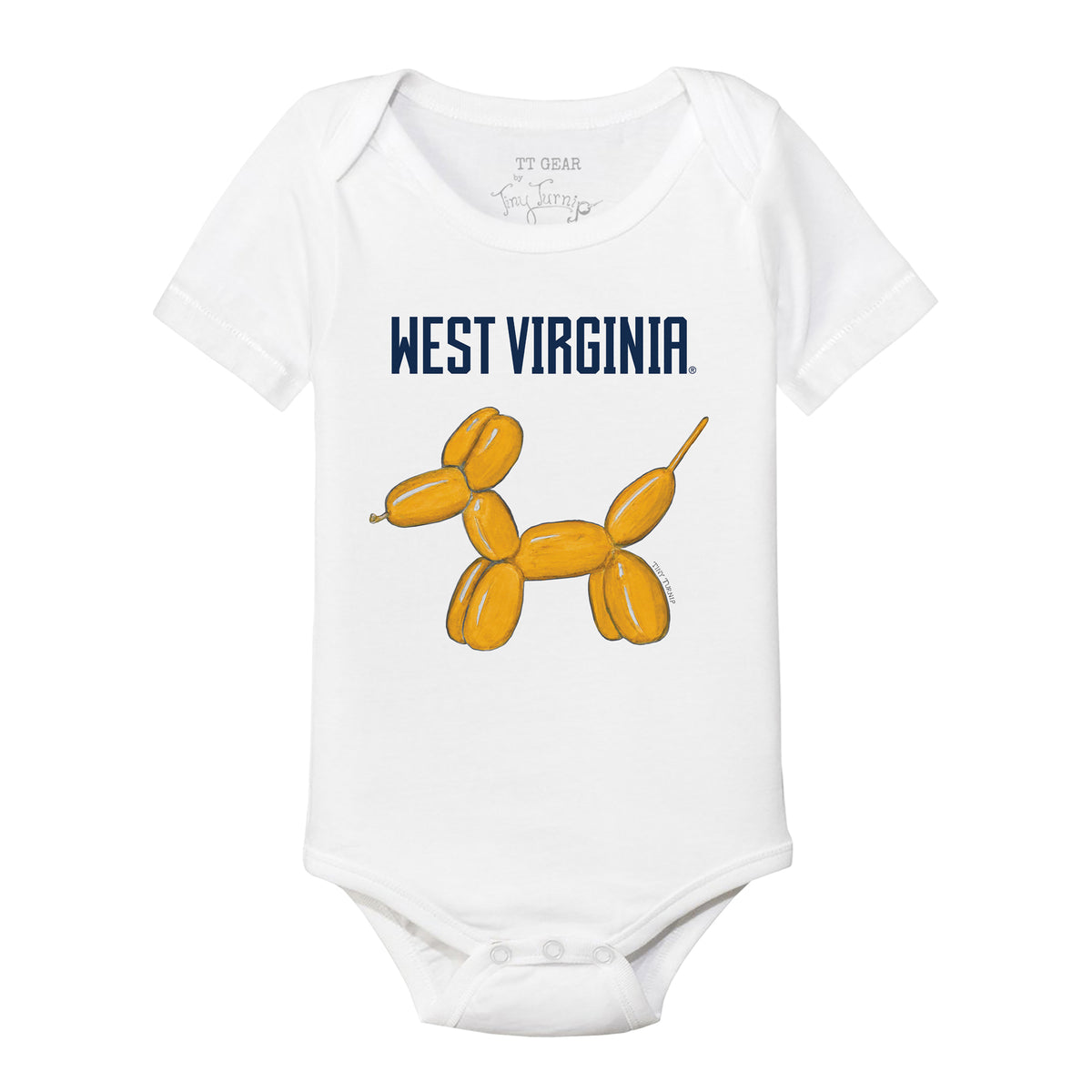 West Virginia Mountaineers Balloon Dog Short Sleeve Snapper