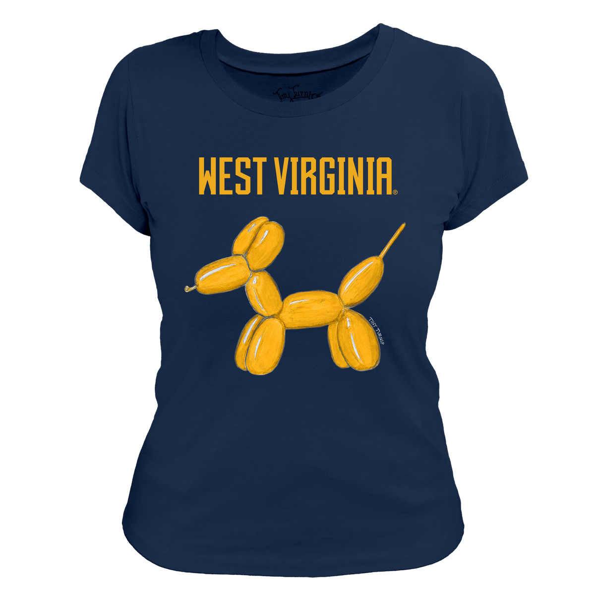 West Virginia Mountaineers Balloon Dog Women's Tee Shirt