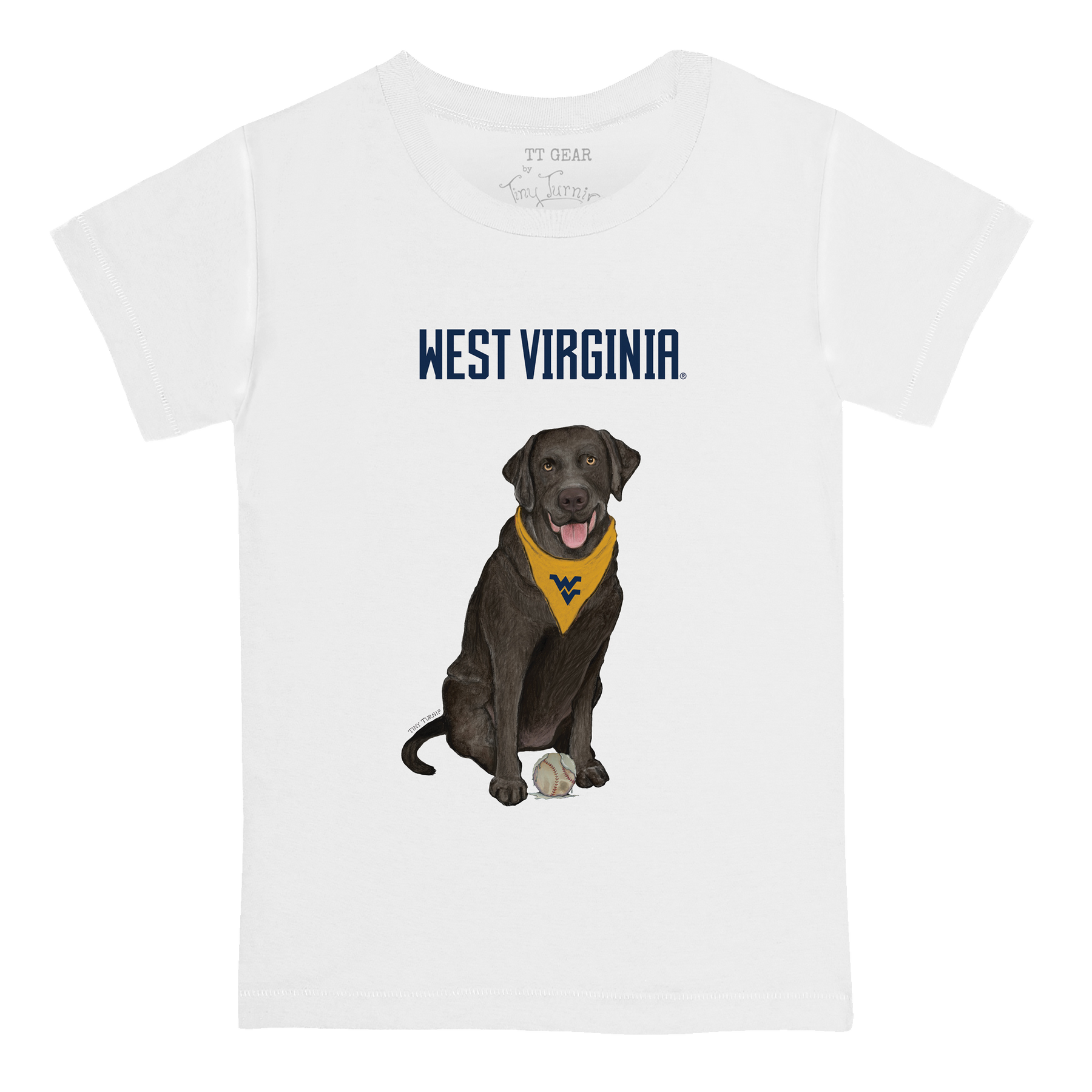 West Virginia Mountaineers Black Labrador Retriever Kid's Tee Shirt