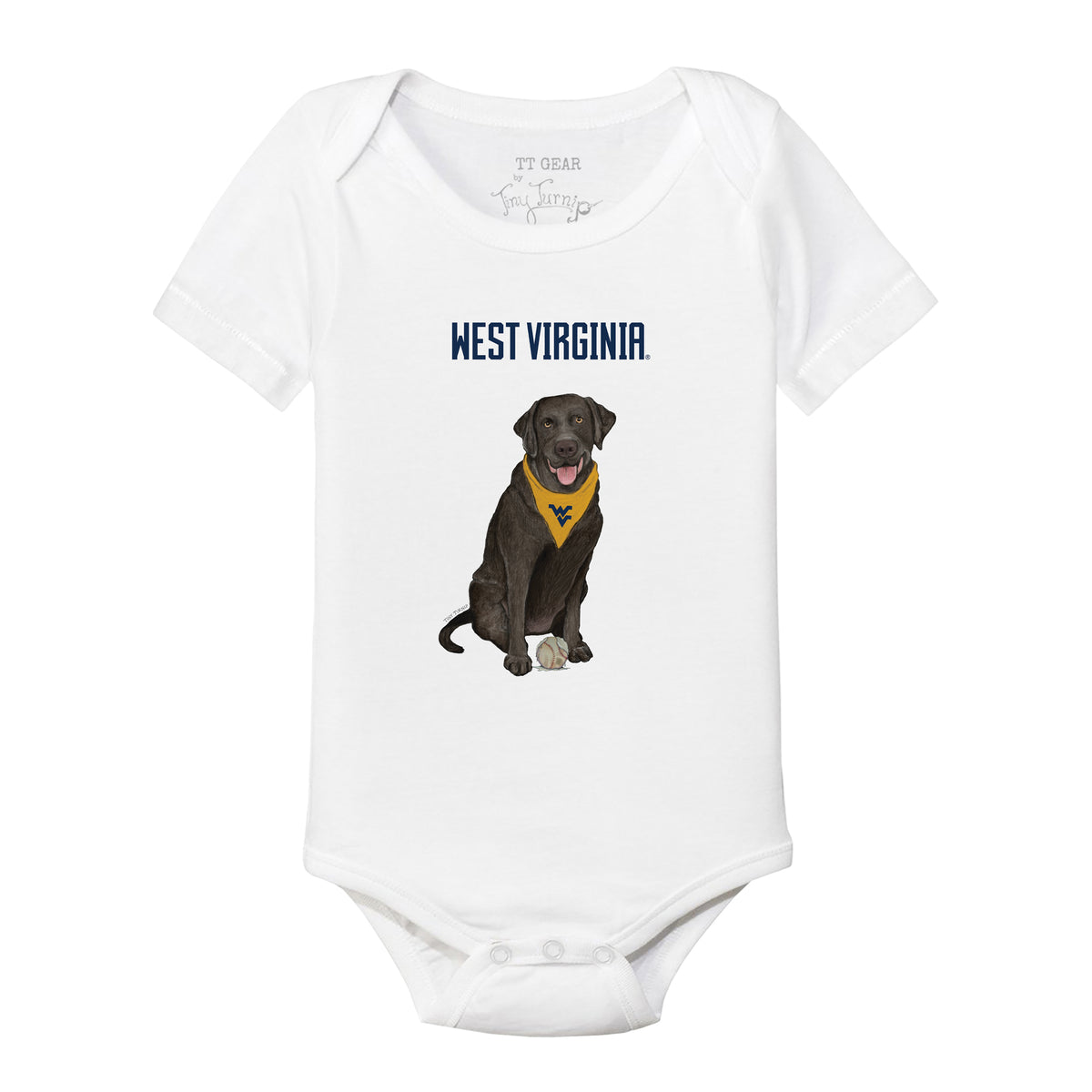 West Virginia Mountaineers Black Labrador Retriever Short Sleeve Snapper